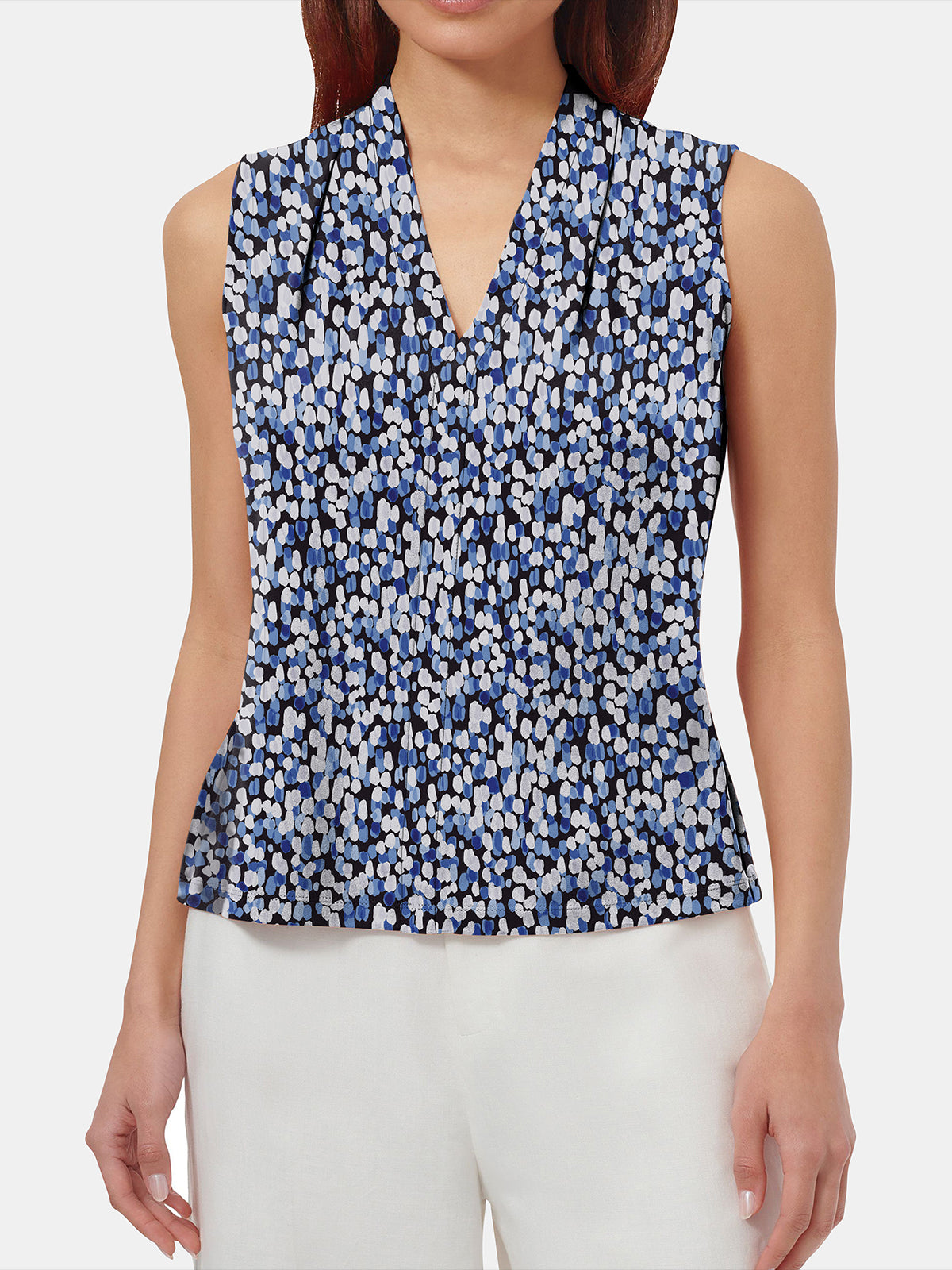 Gathered V-neckline Top