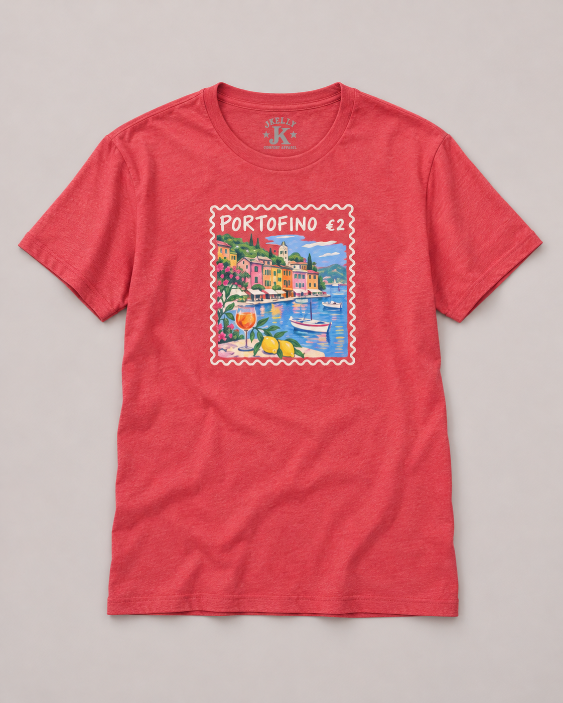 Portofino Italy Graphic Tee – Vintage Italian Riviera Postcard Shirt