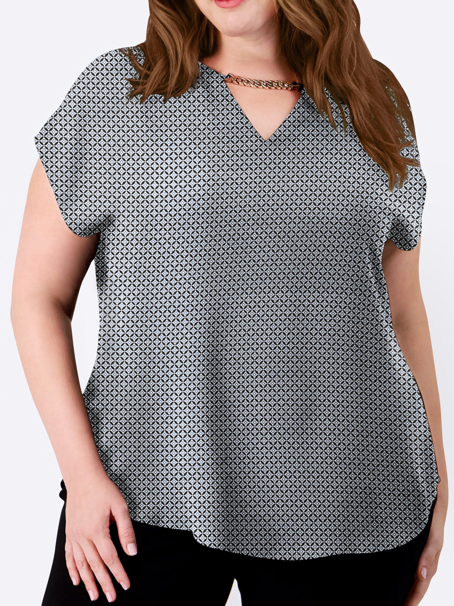 Chain Detail Cap Sleeve Top