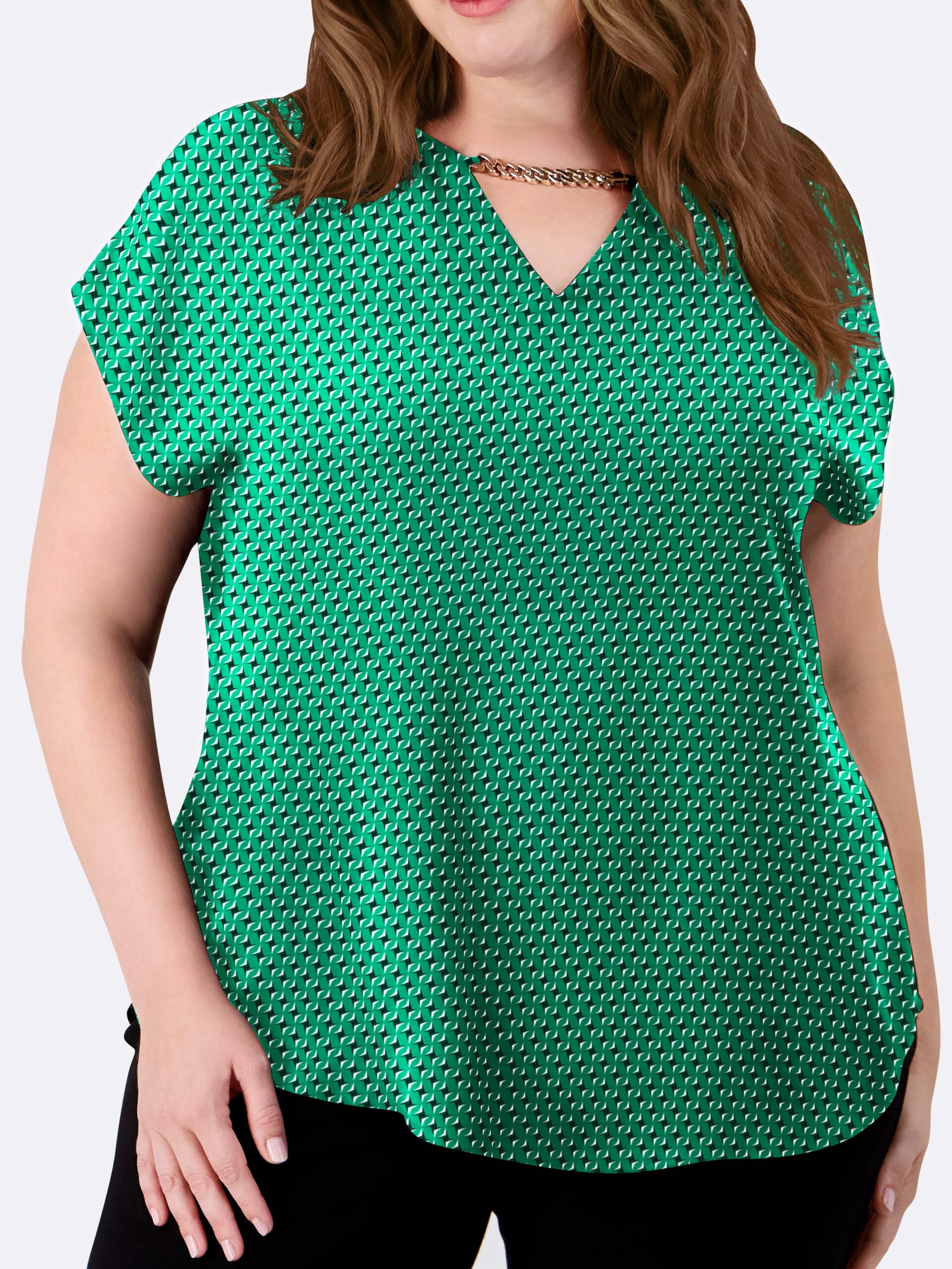Chain Detail Cap Sleeve Top