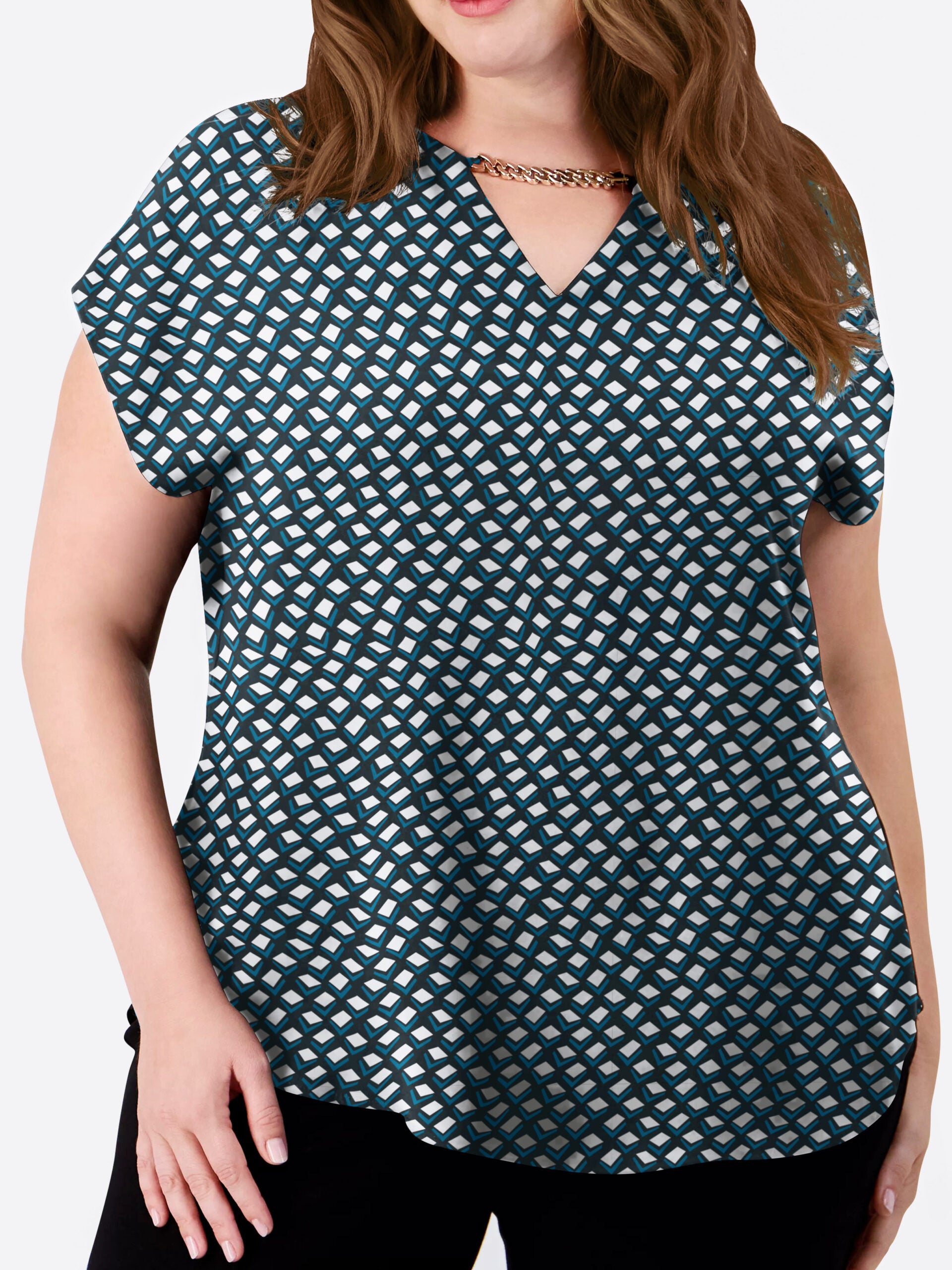 Chain Detail Cap Sleeve Top