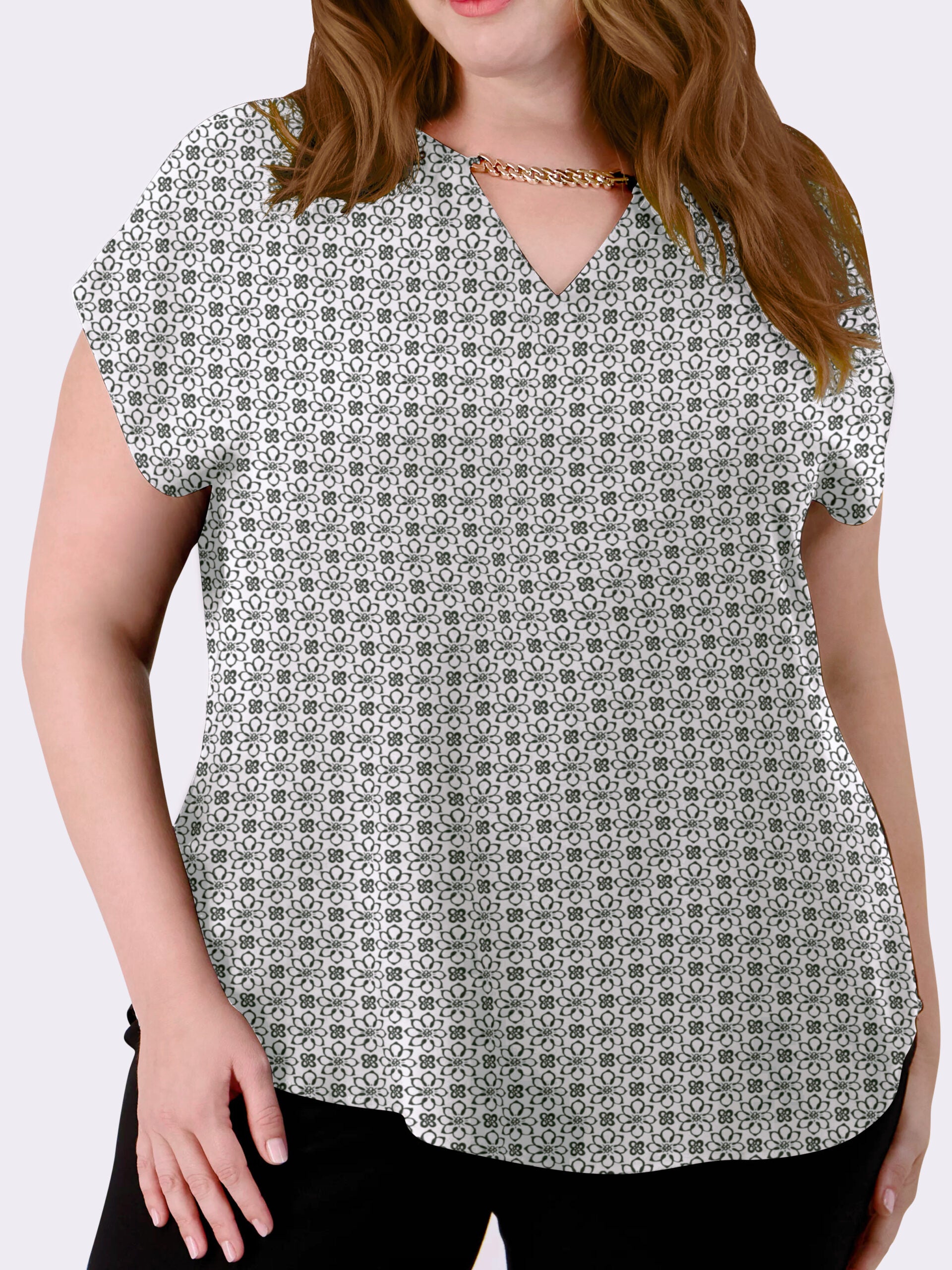 Chain Detail Cap Sleeve Top