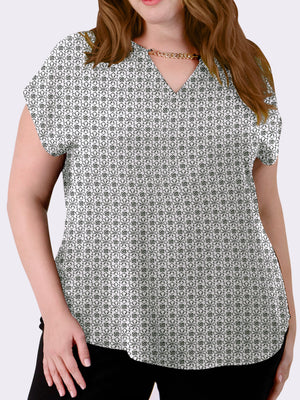 Chain Detail Cap Sleeve Top
