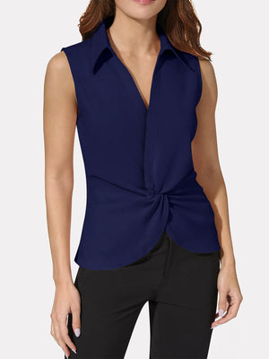 Collar Twist Front Top