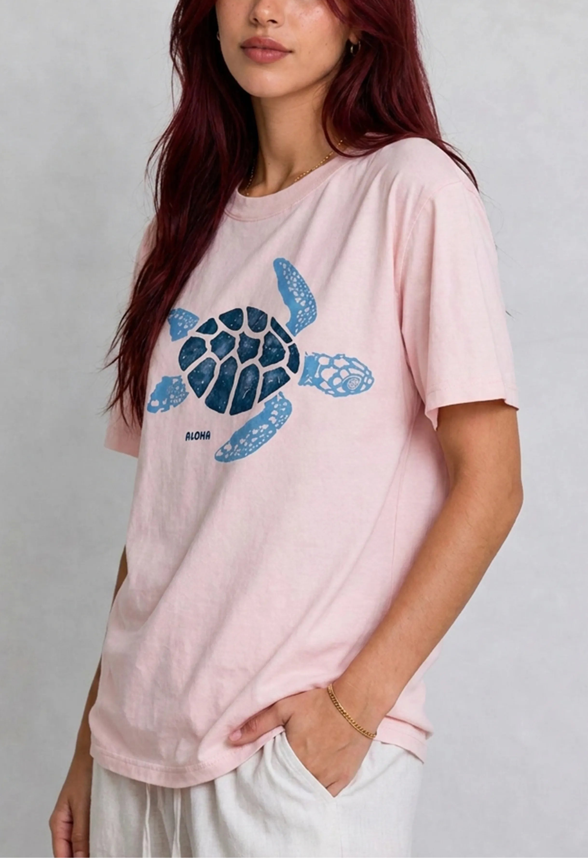 Aloha Sea Turtle Pink Tee