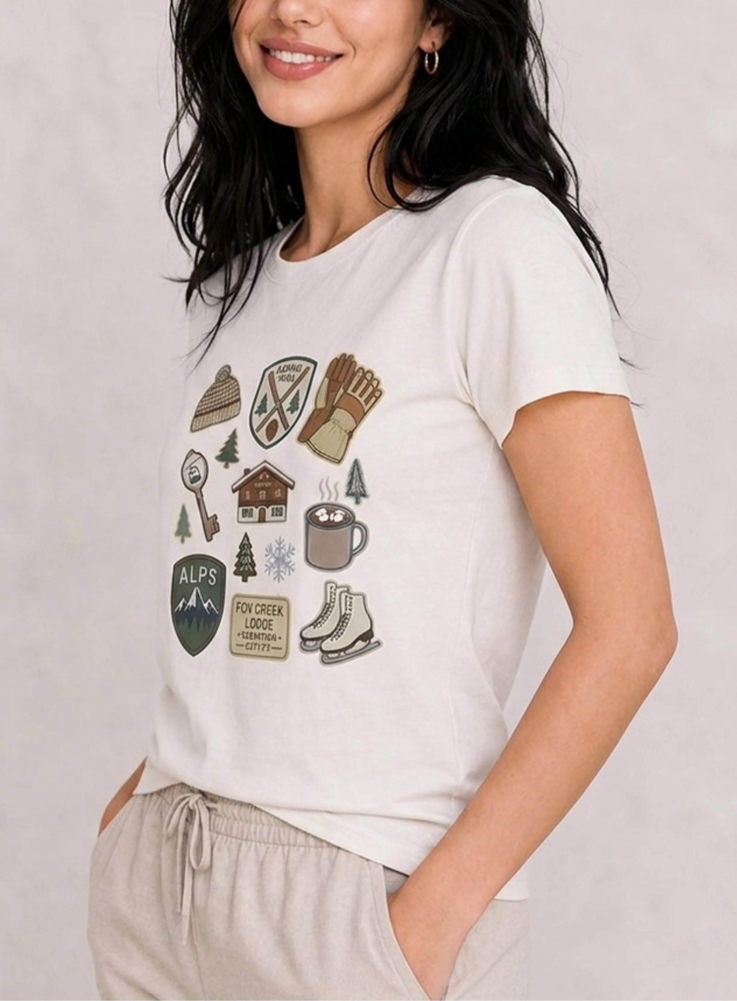 Alpine Trails Ivory Tee