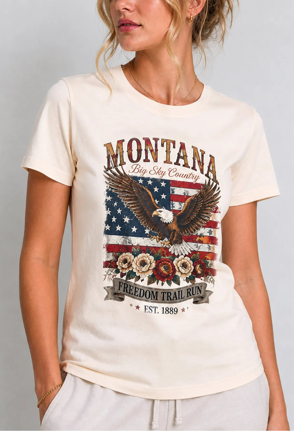 Montana Freedom Trail Ivory Tee