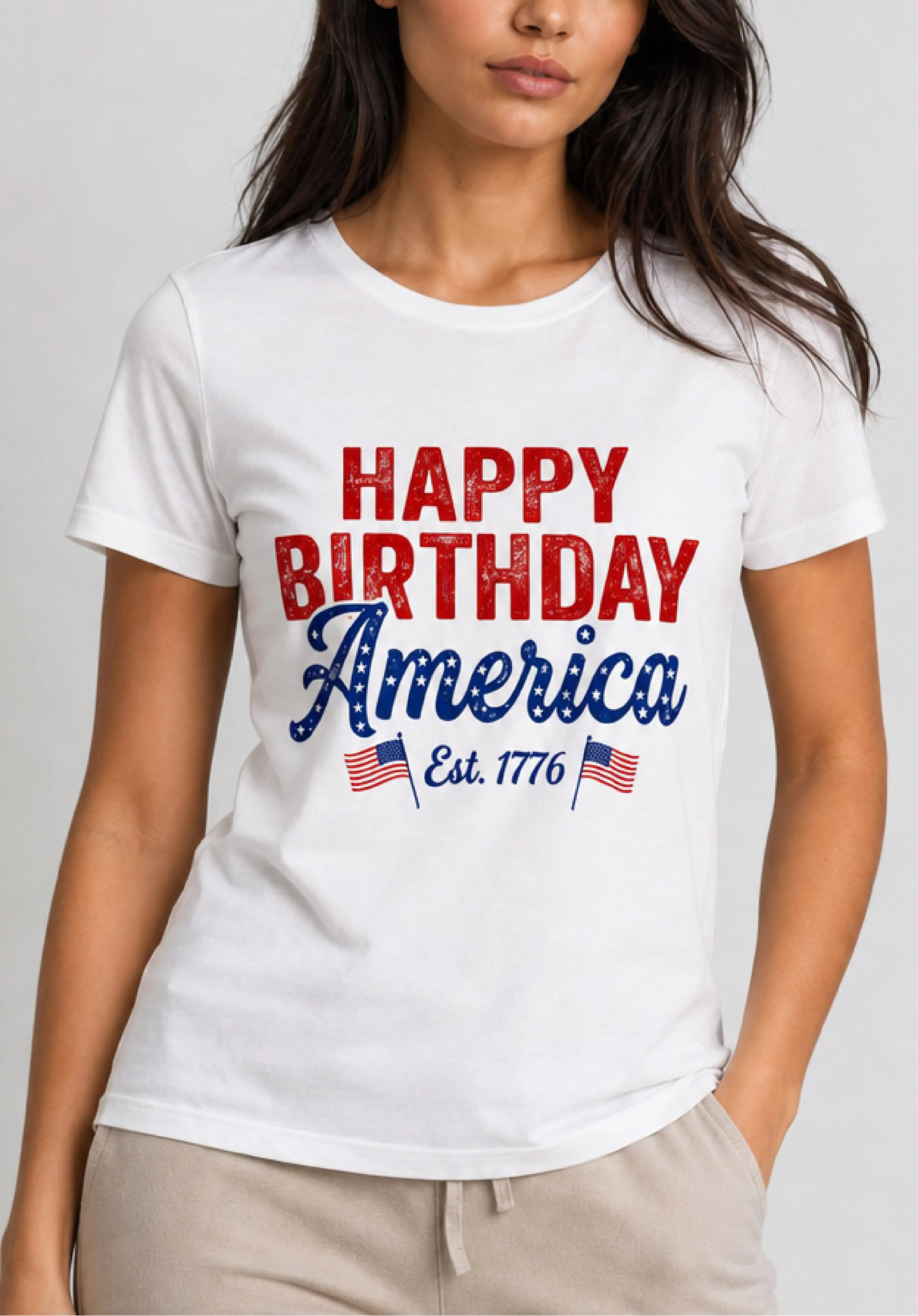 Happy Birthday America White Tee v3