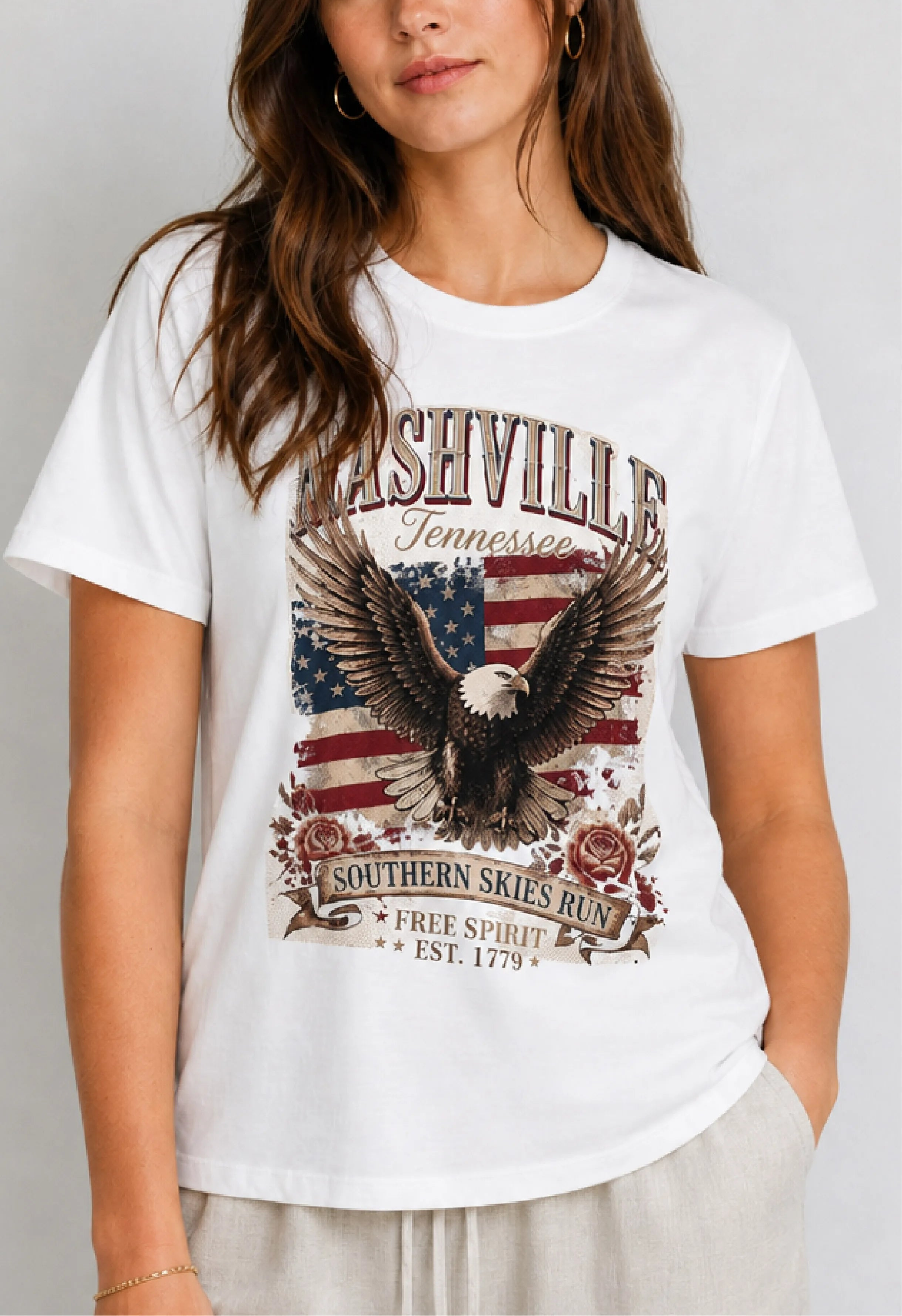Nashville Free Spirit White Tee
