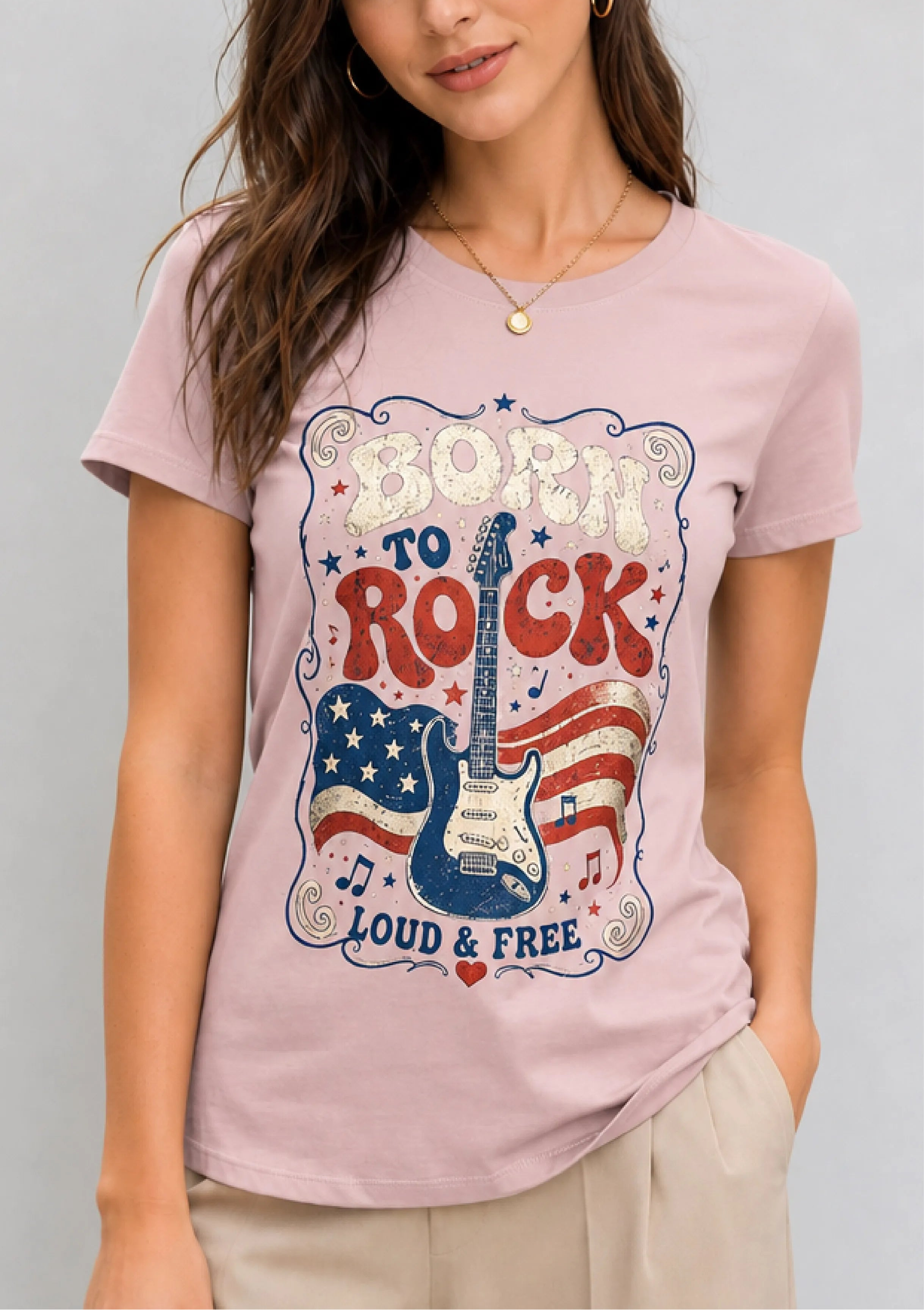 Born to Rock Mauve Tee