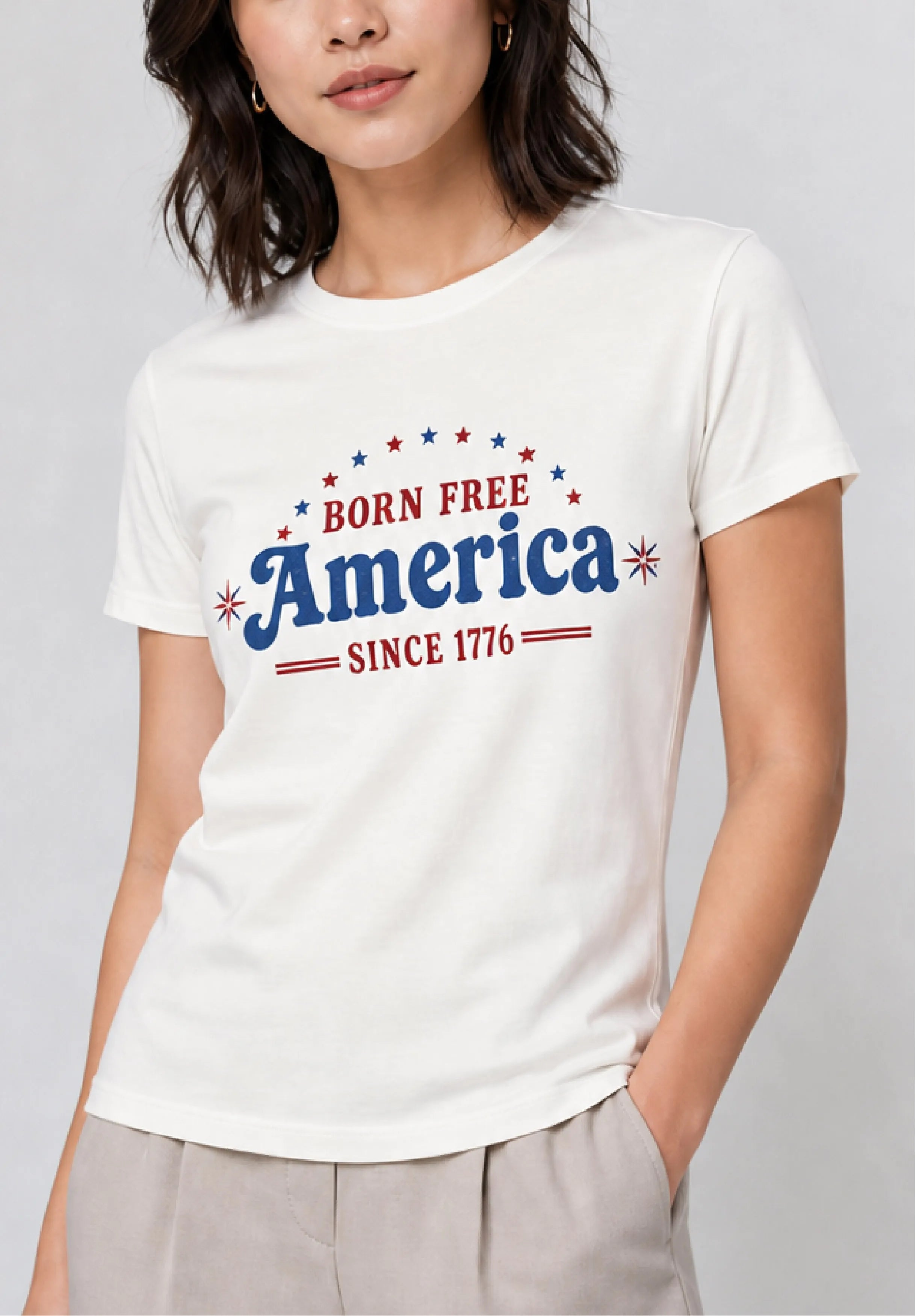 Born Free America Ivory Tee