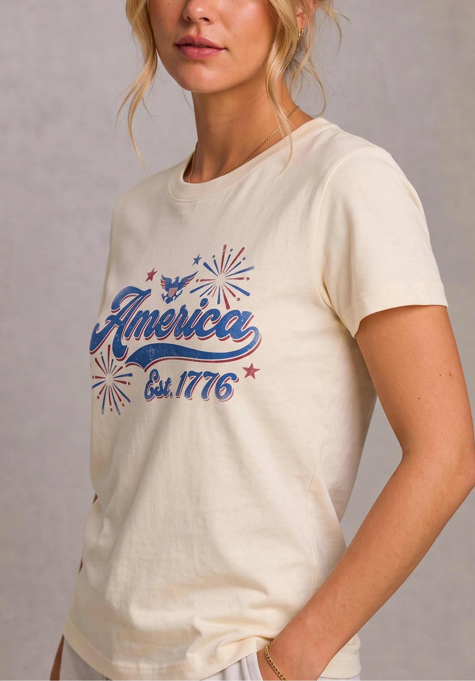 America Fireworks Ivory Tee
