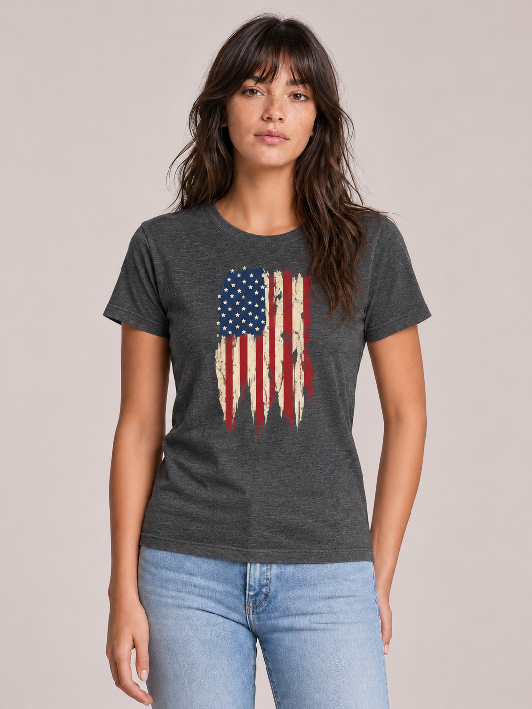 Vintage Distressed American Flag Graphic Tee
