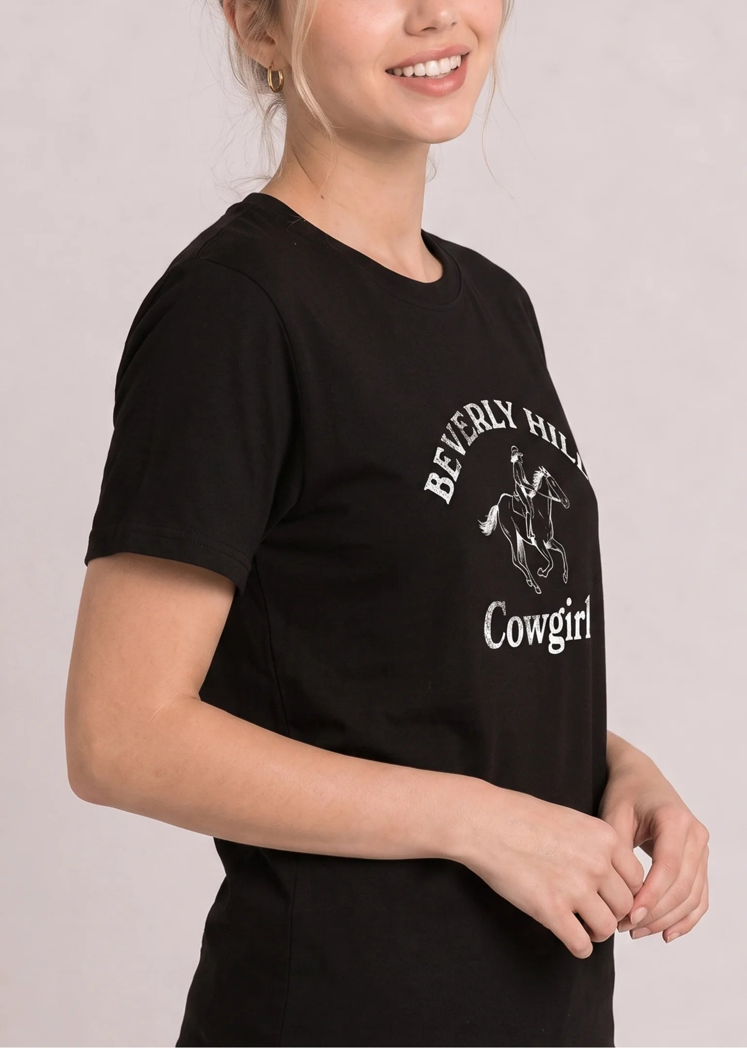 Beverly Hills Cowgirl Black Tee