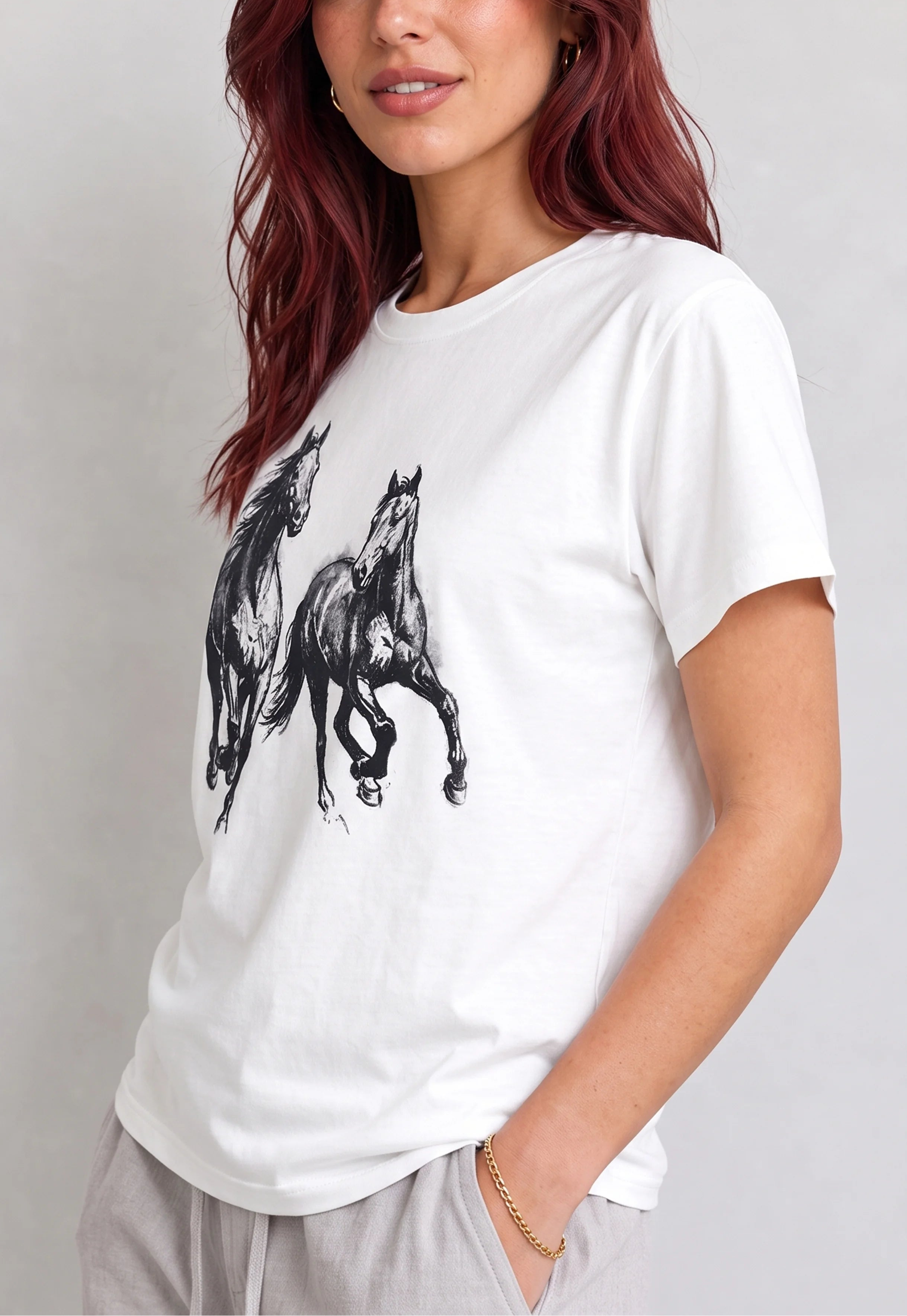 Wild Horses White Tee
