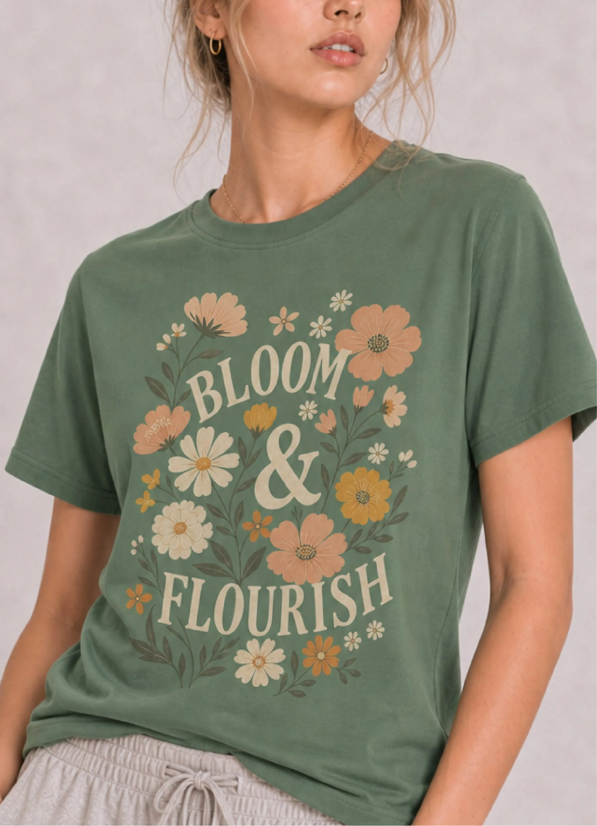 Bloom & Flourish Green Tee