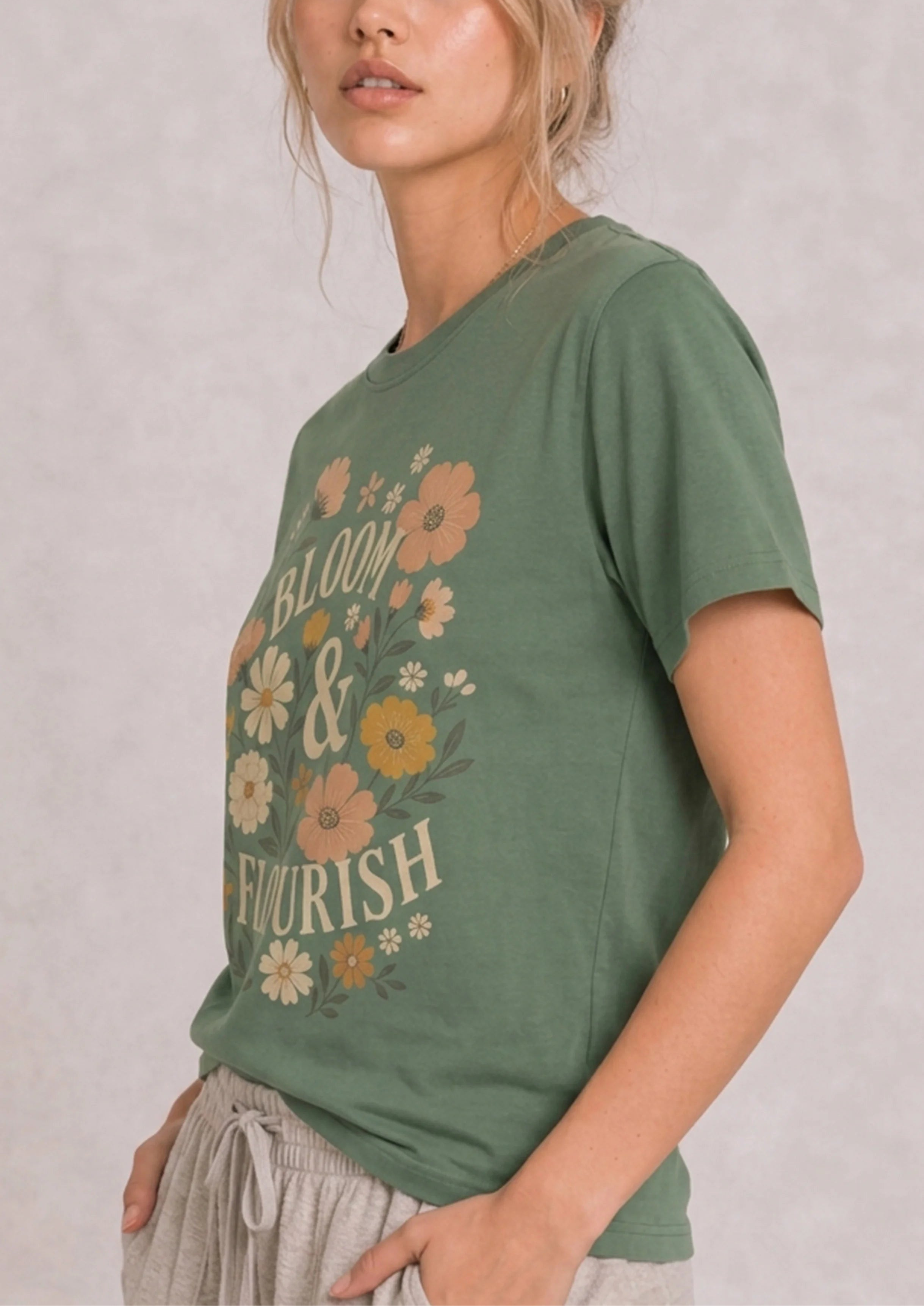 Bloom & Flourish Green Tee