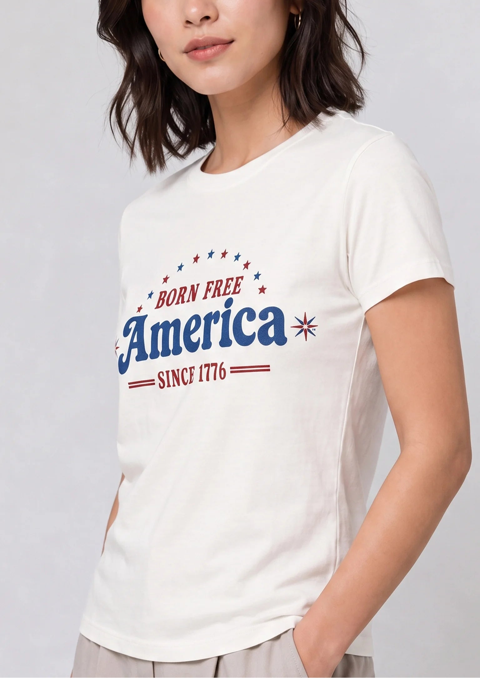 Born Free America Ivory Tee