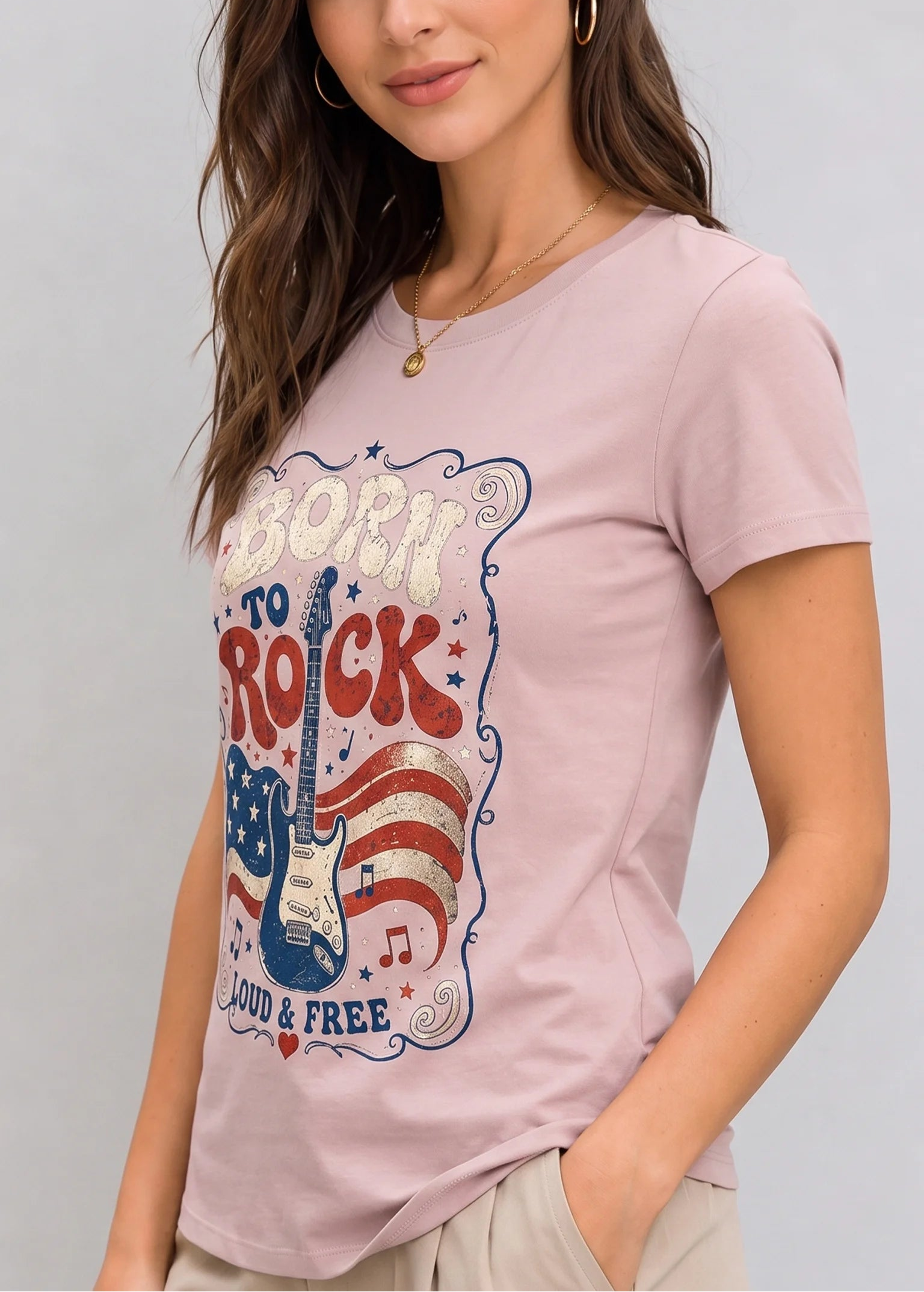 Born to Rock Mauve Tee