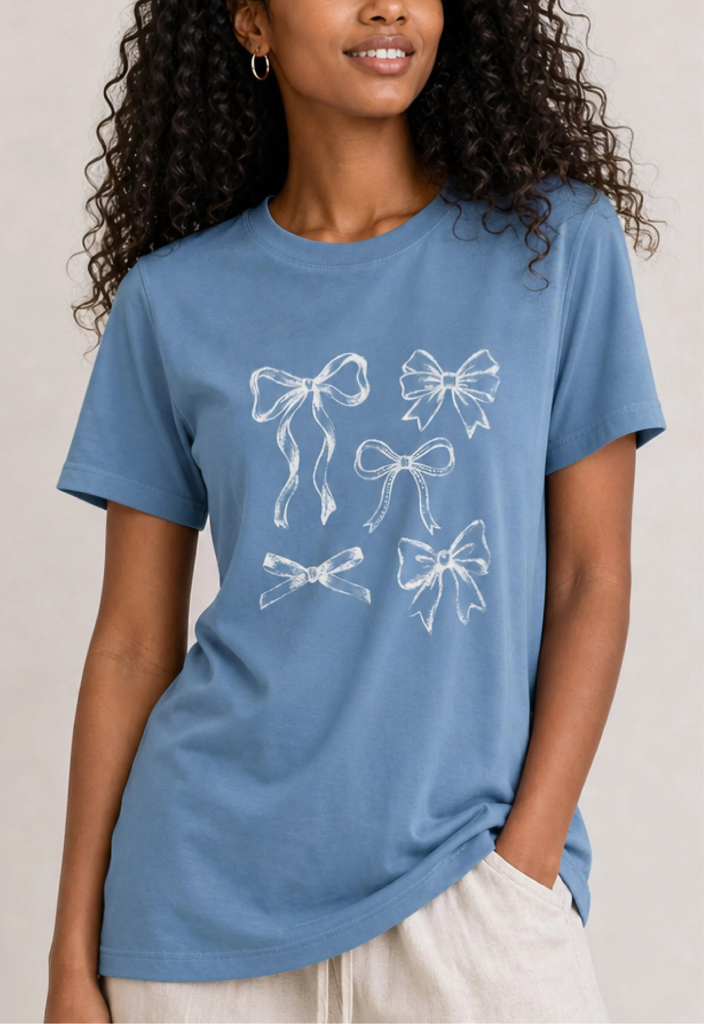 Bow Sketch Blue Tee