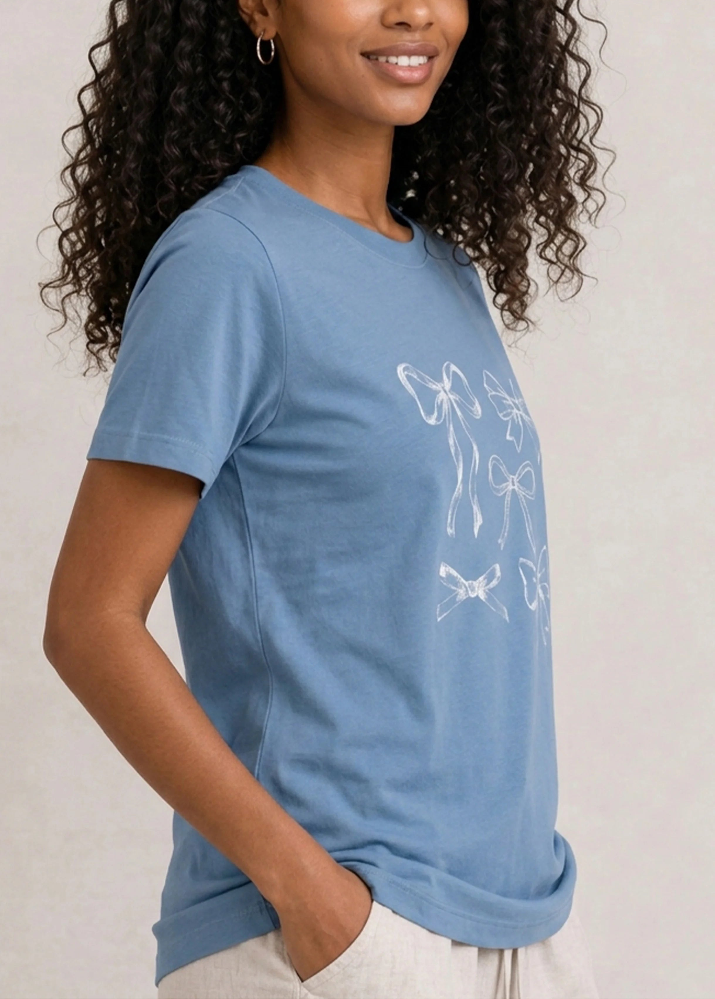 Bow Sketch Blue Tee