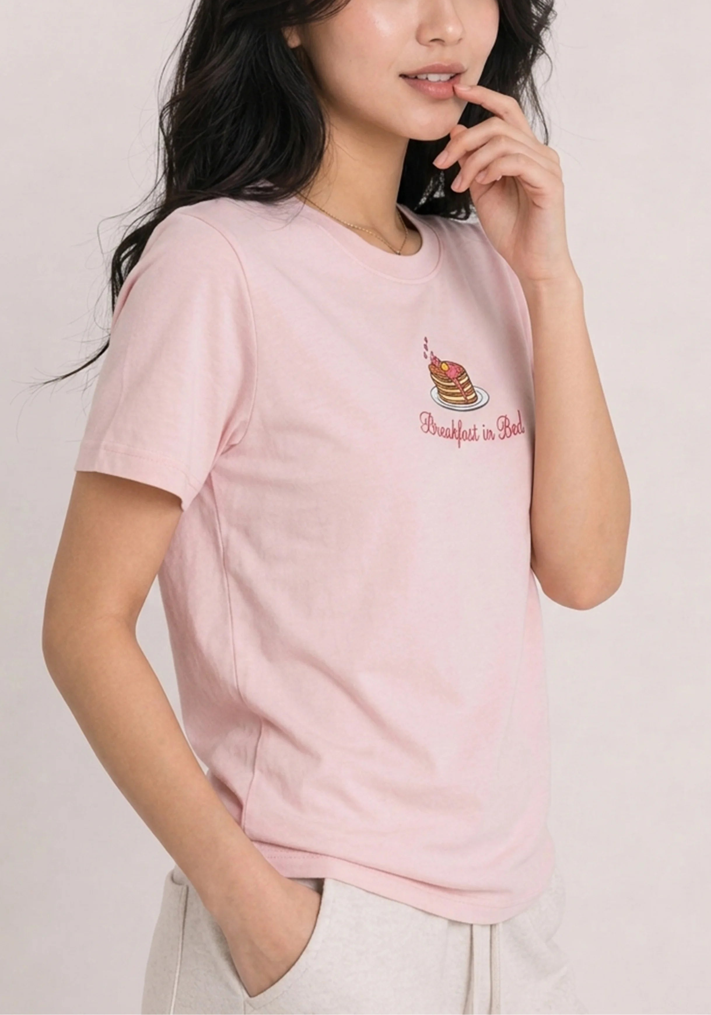 Breakfast In Bed Pink Tee