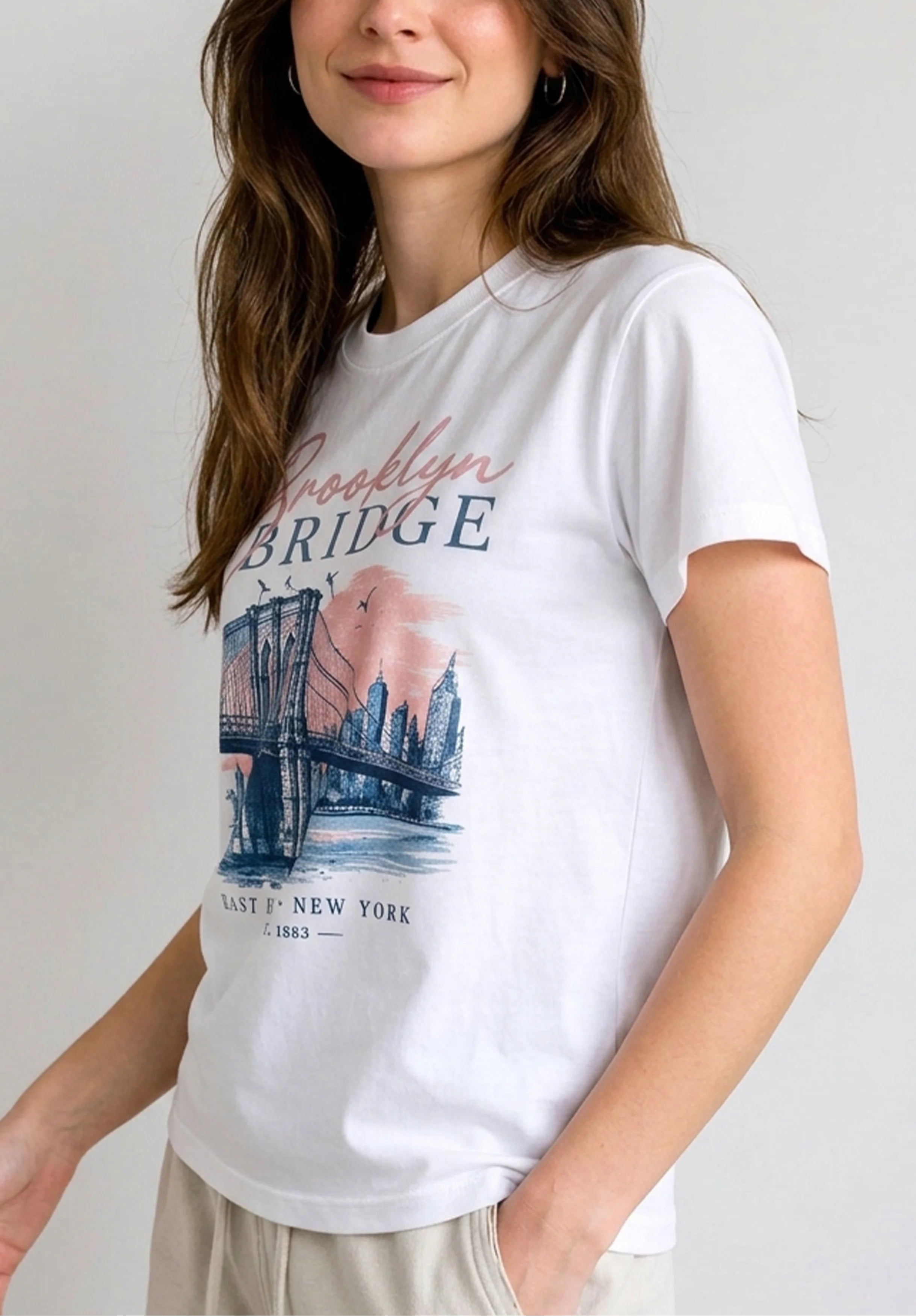 Brooklyn Bridge White Tee
