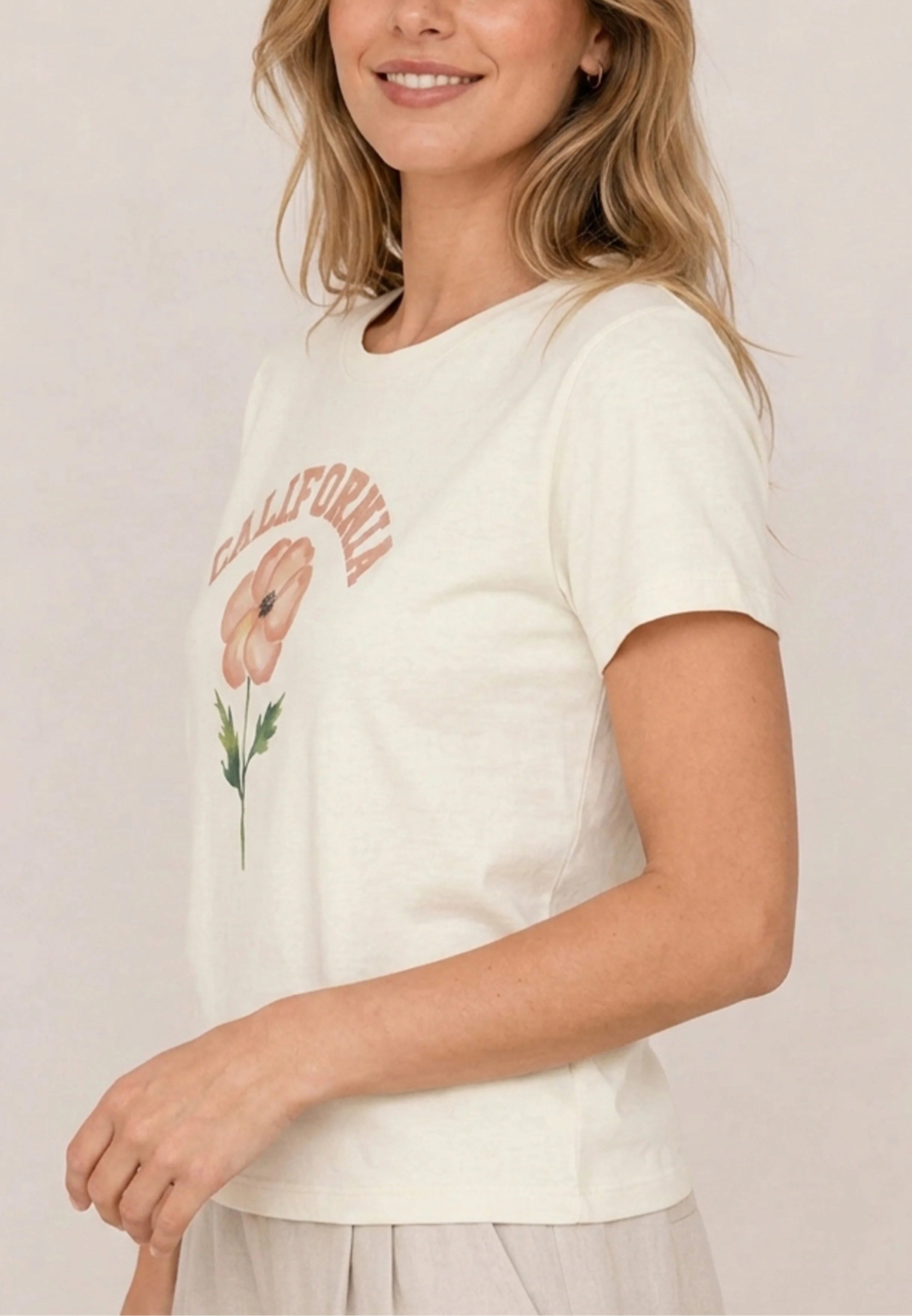 California Poppy Ivory Tee
