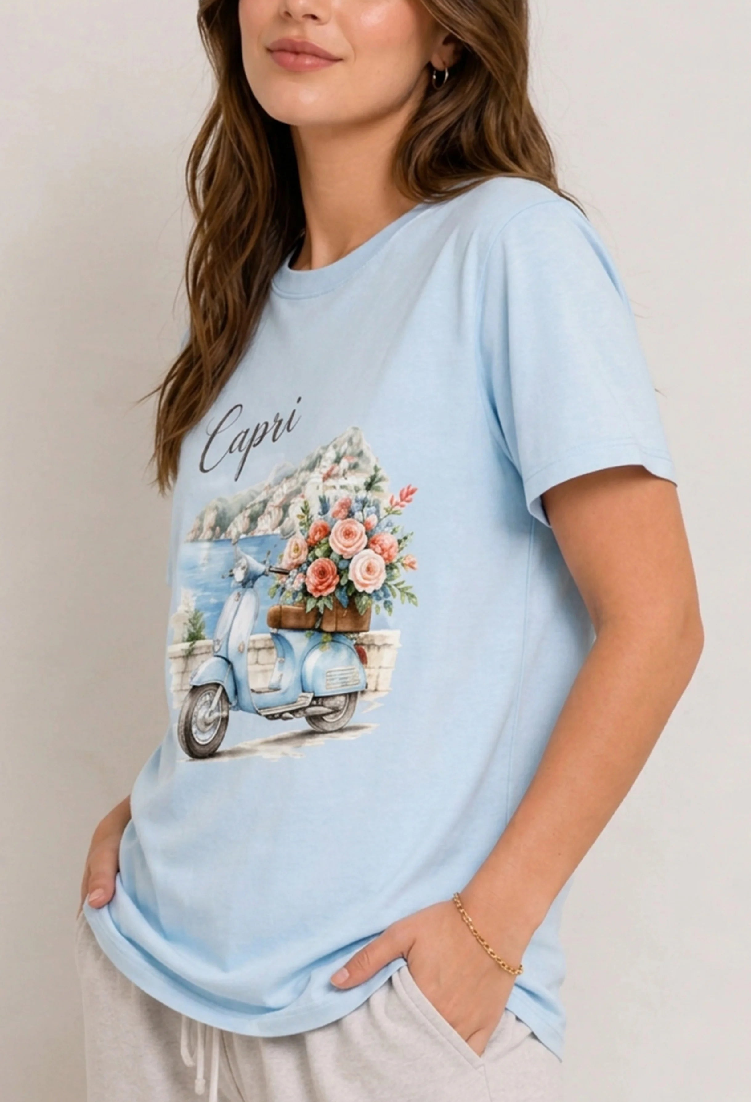 Capri Scooter Sky Blue Tee