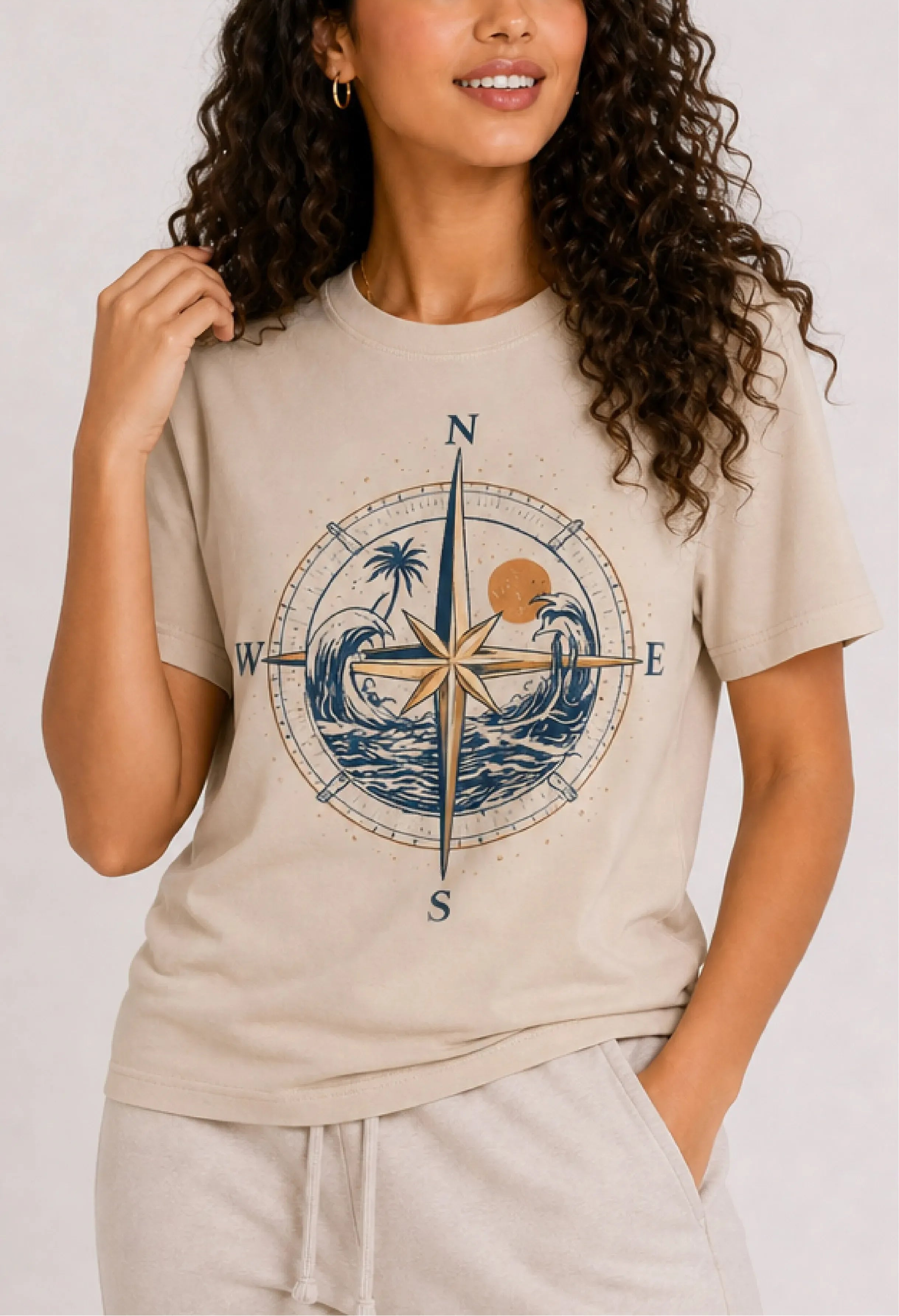 Coastal Compass Sand Tee