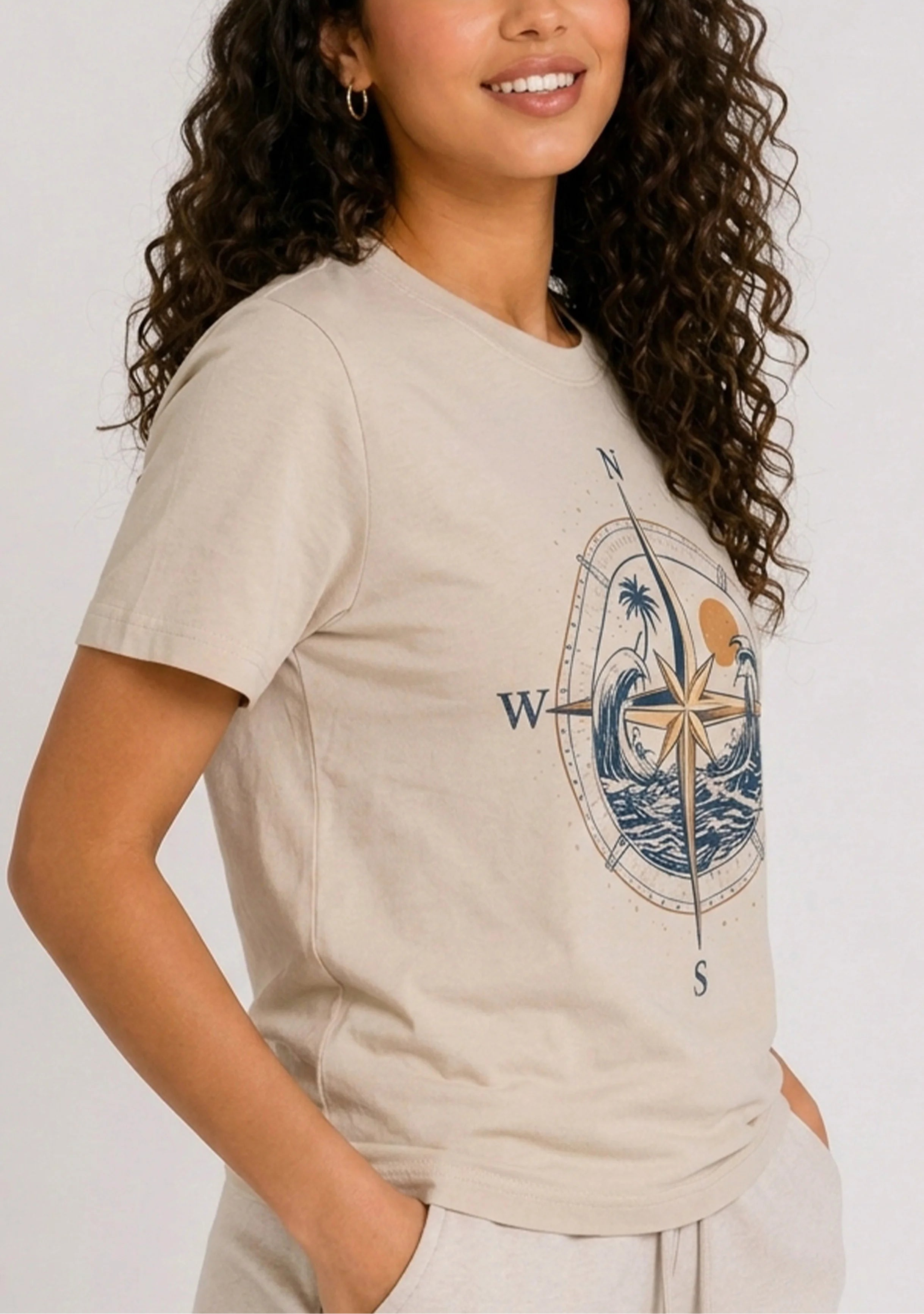 Coastal Compass Sand Tee