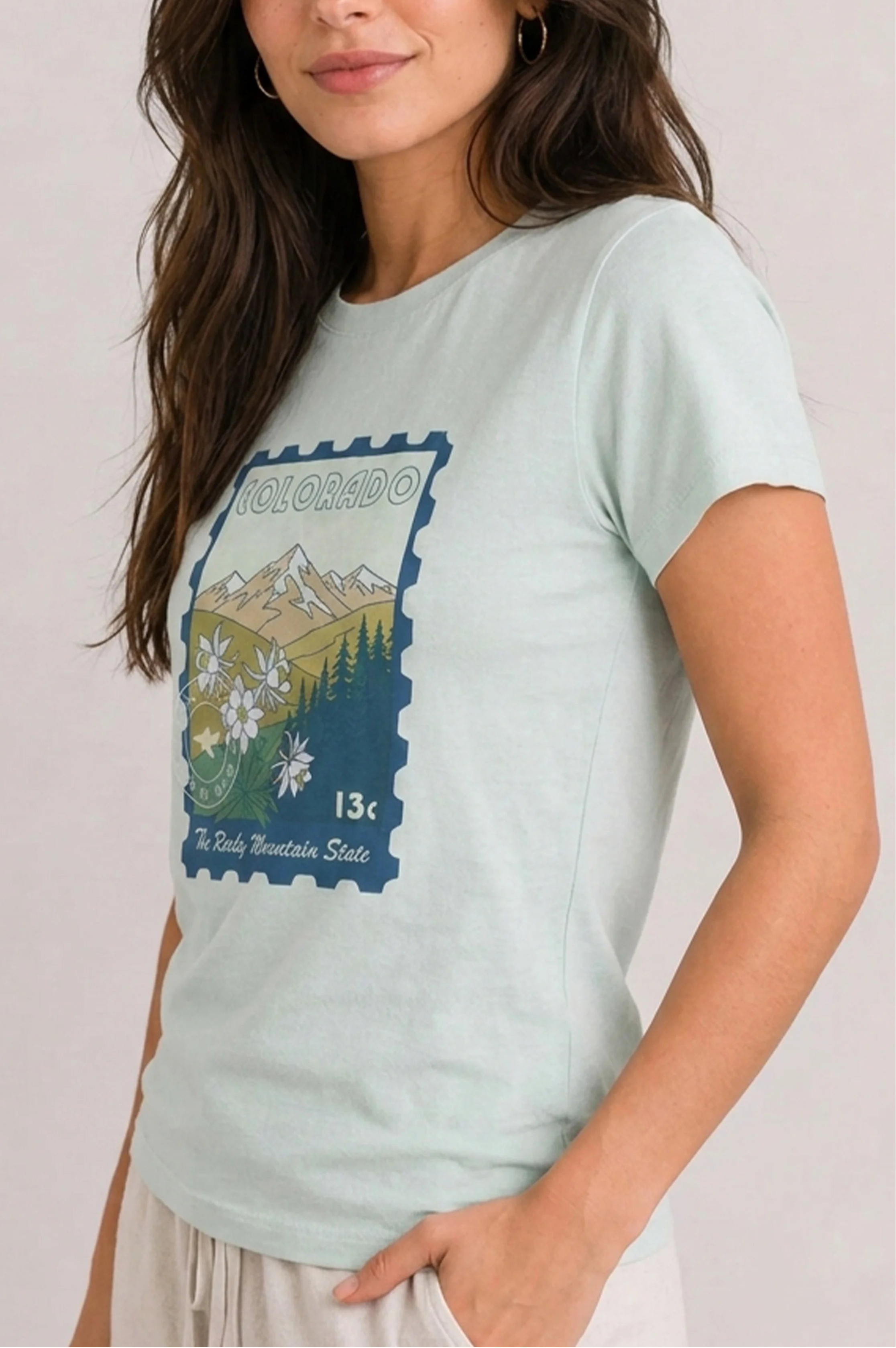 Colorado Stamp Light Blue Tee