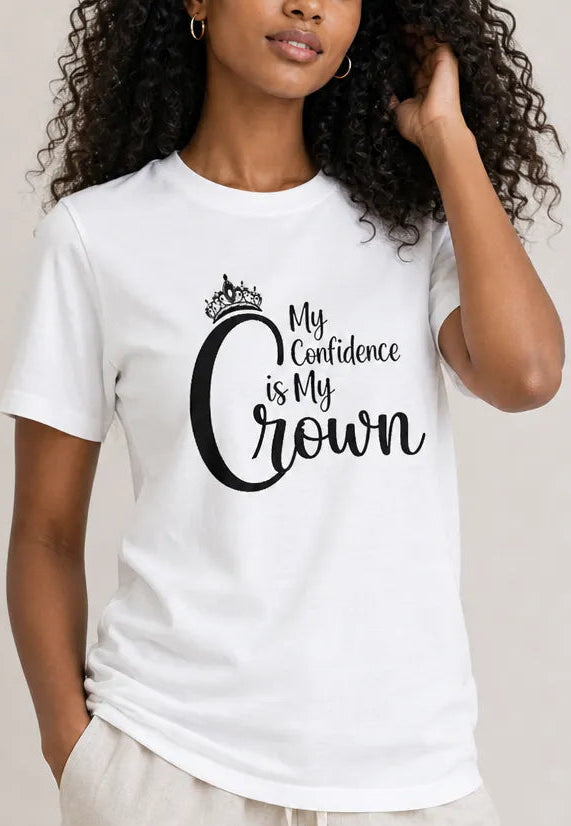 Confidence Crown White Tee