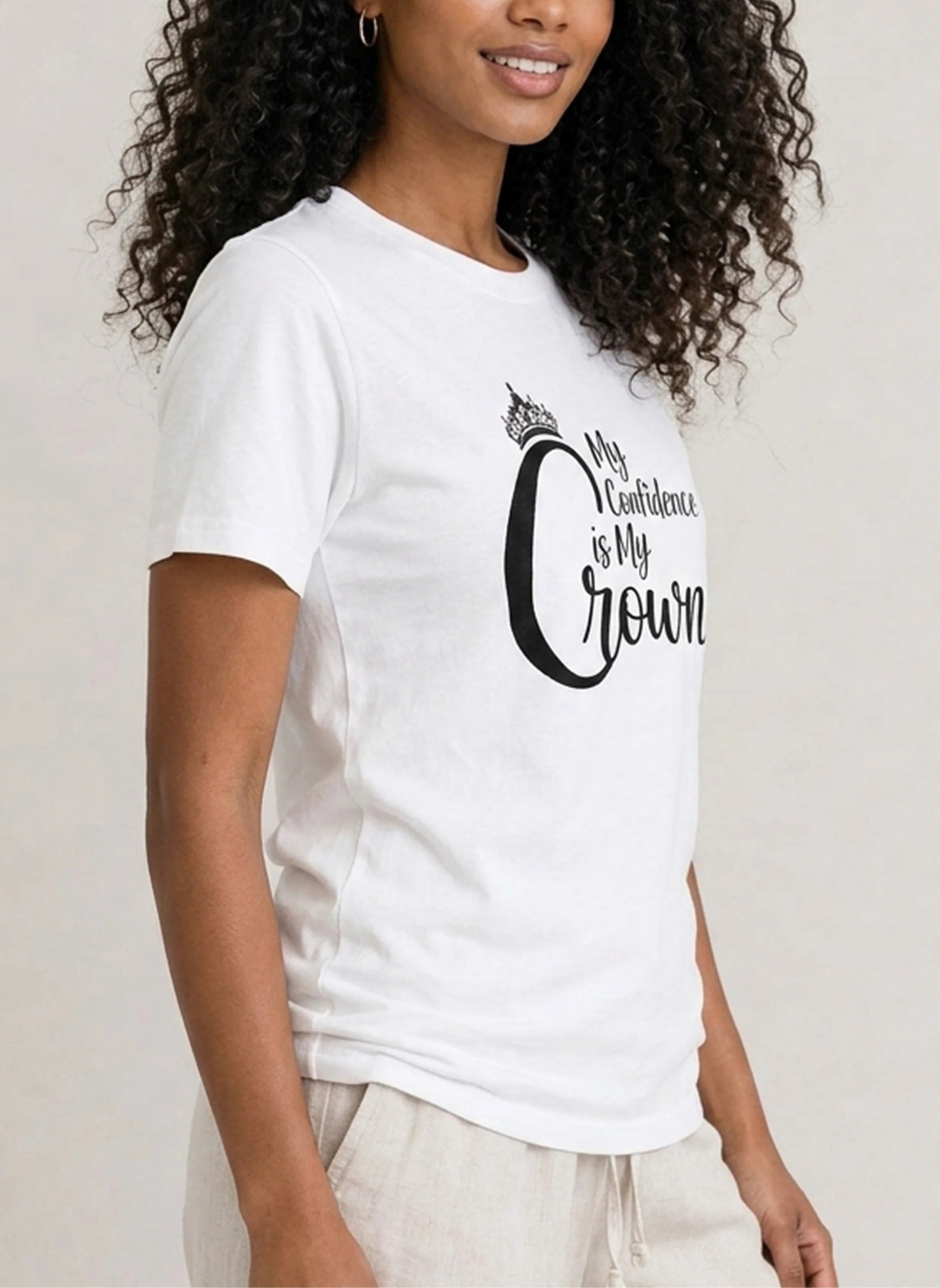 Confidence Crown White Tee