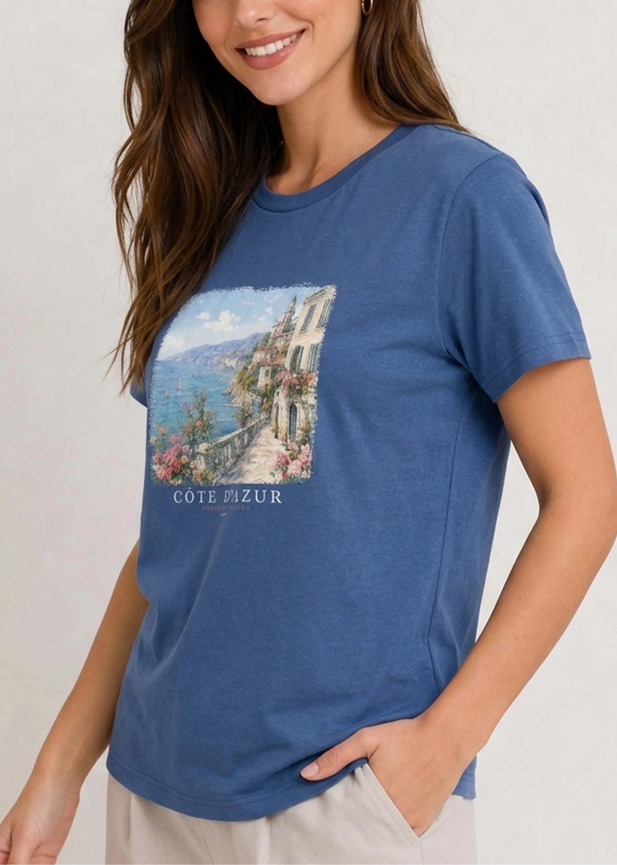 Côte d’Azur Denim Blue Tee