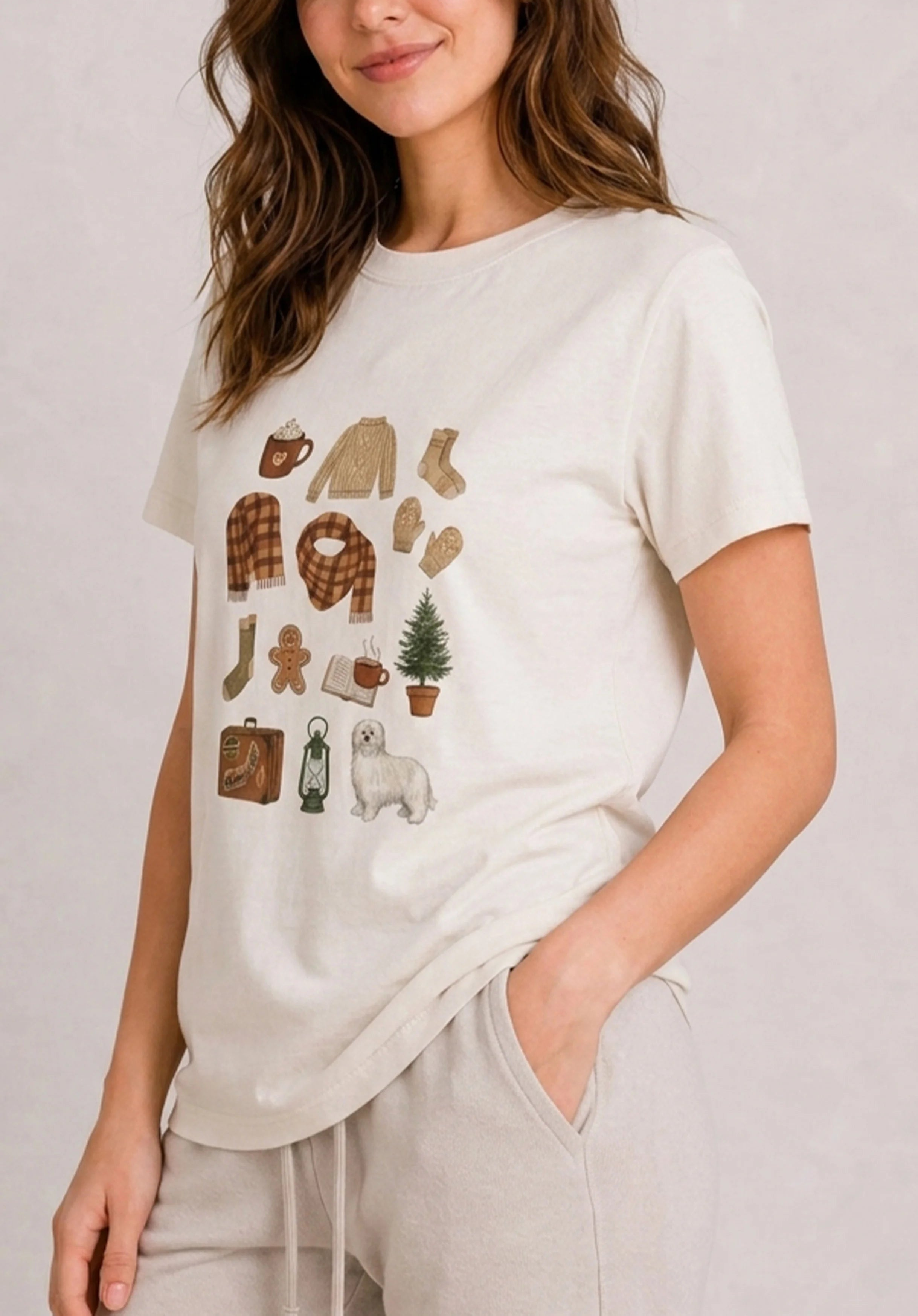 Cozy Cabin Ivory Tee
