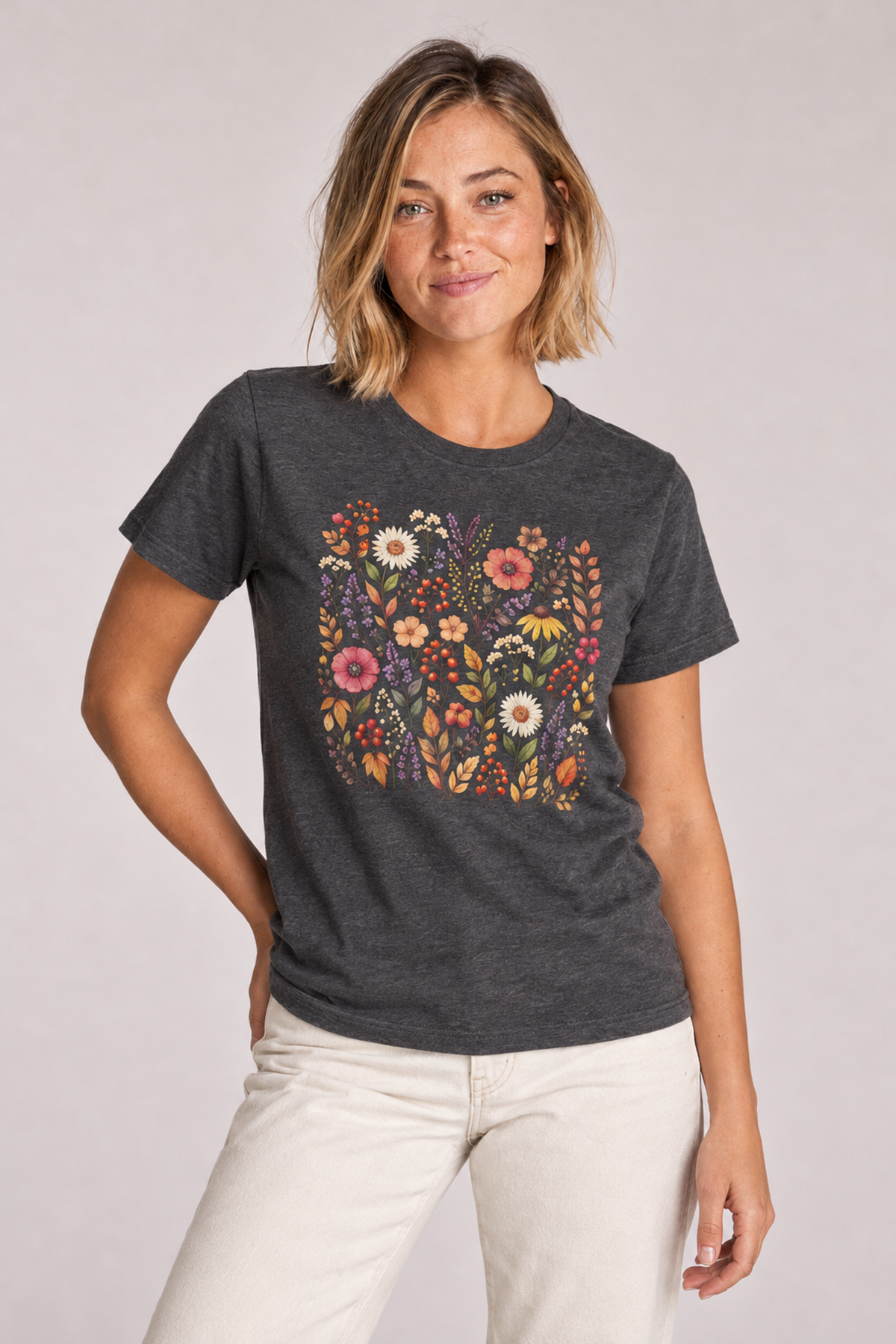 Vintage Wildflower Garden Graphic Tee – Retro Botanical Floral Shirt