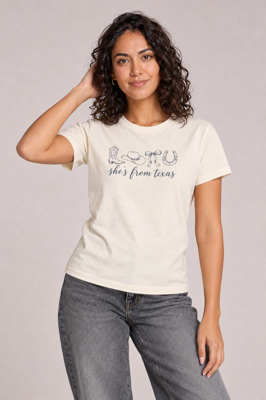 She's From Texas Graphic Tee – Vintage Western Cowgirl Shirt