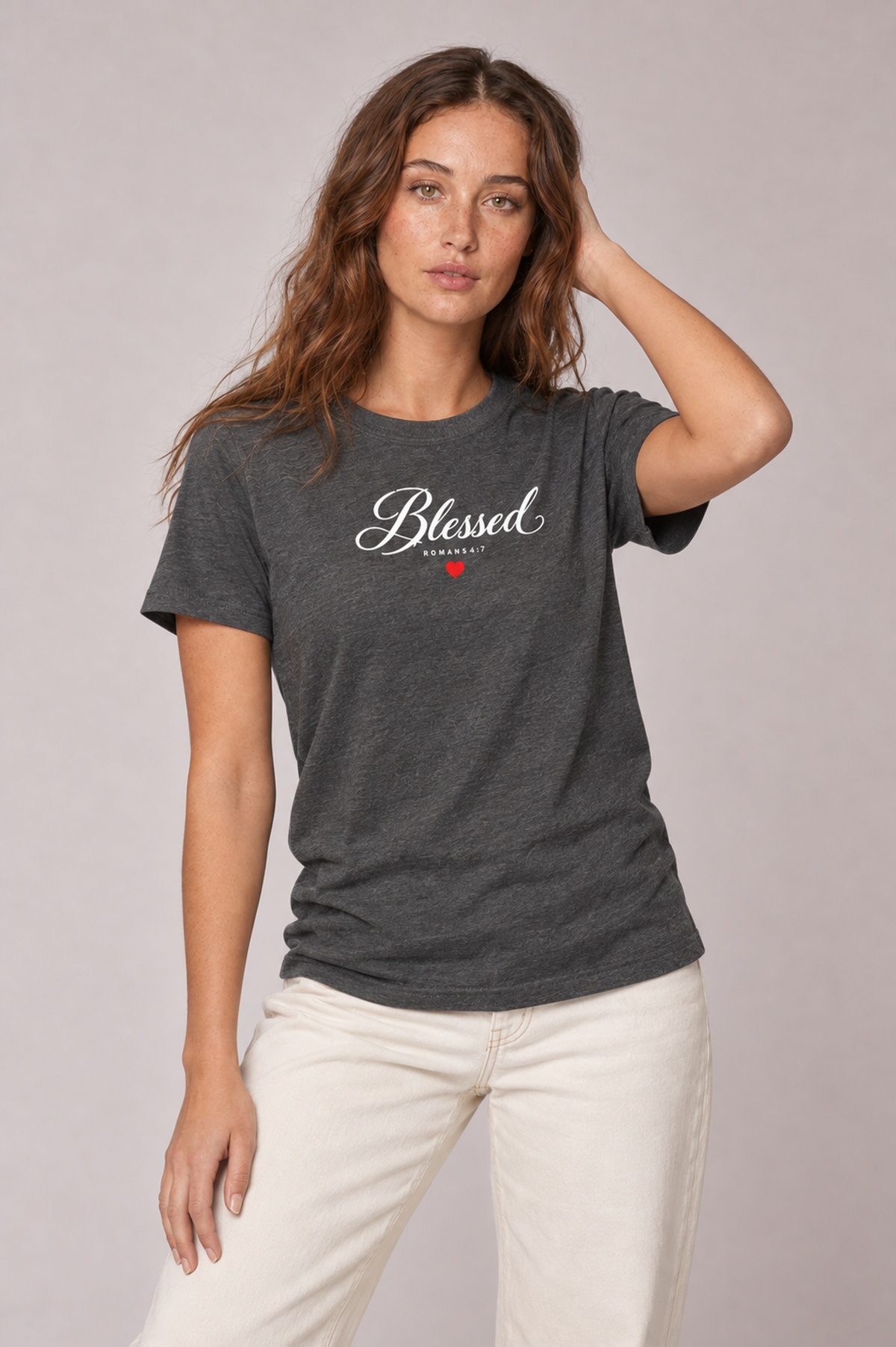 Blessed Script Graphic Tee – Minimalist Inspirational Shirt
