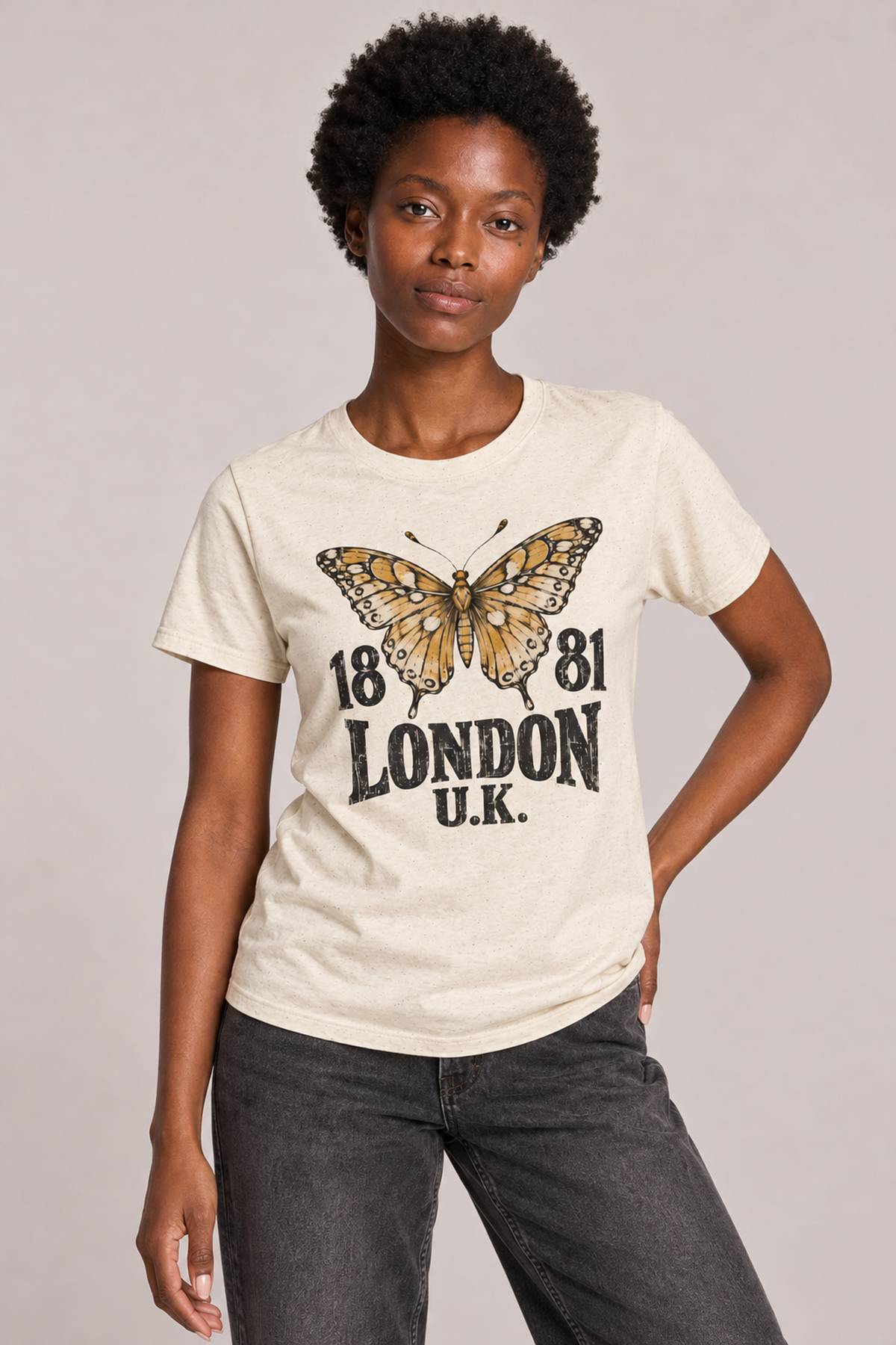 London Butterfly Graphic Tee – Vintage 1881 British Inspired Shirt