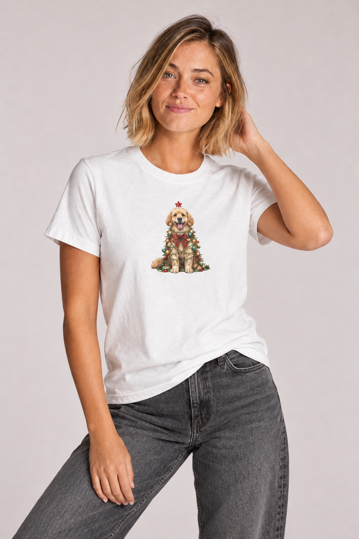 Christmas Golden Retriever Graphic Tee – Cute Holiday Dog Shirt