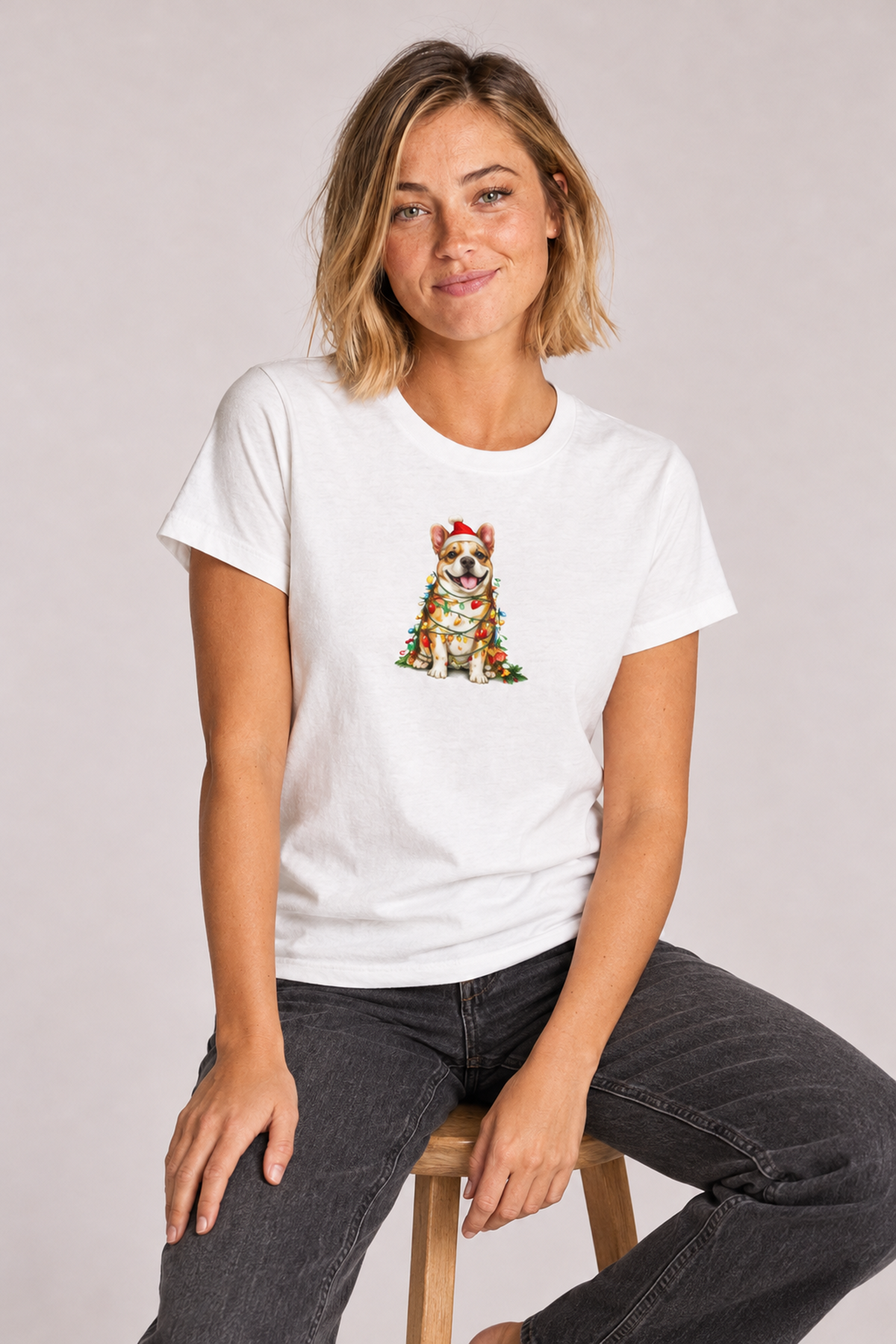 Christmas French Bulldog Graphic Tee – Cute Holiday Frenchie Shirt