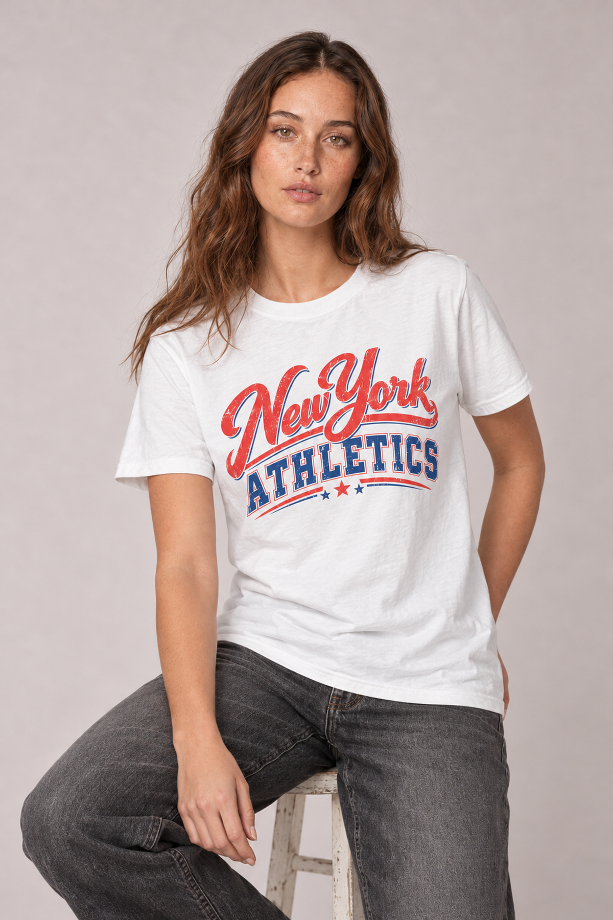 New York Athletics Graphic Tee – Vintage Varsity Sports Shirt