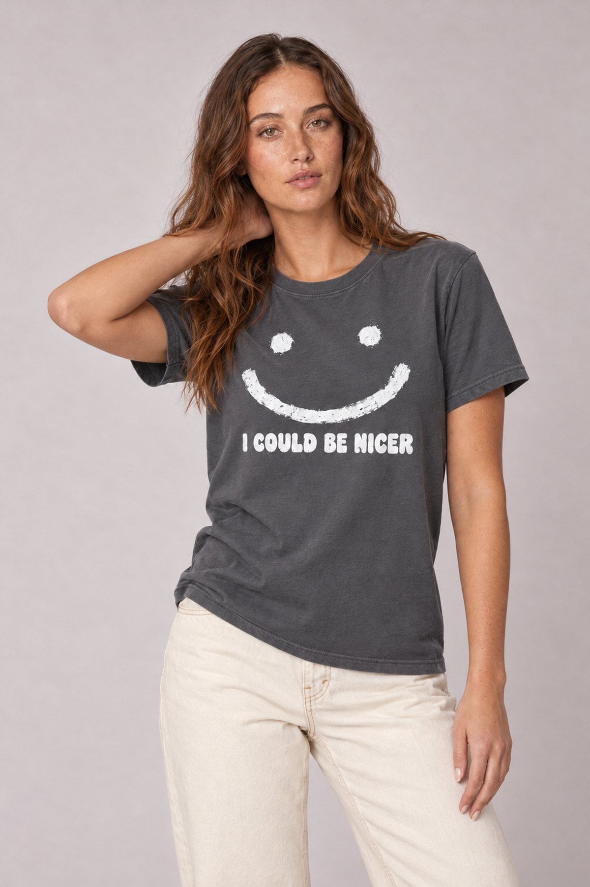 I Could Be Nicer Smiley Face Graphic Tee – Funny Sarcastic Shirt
