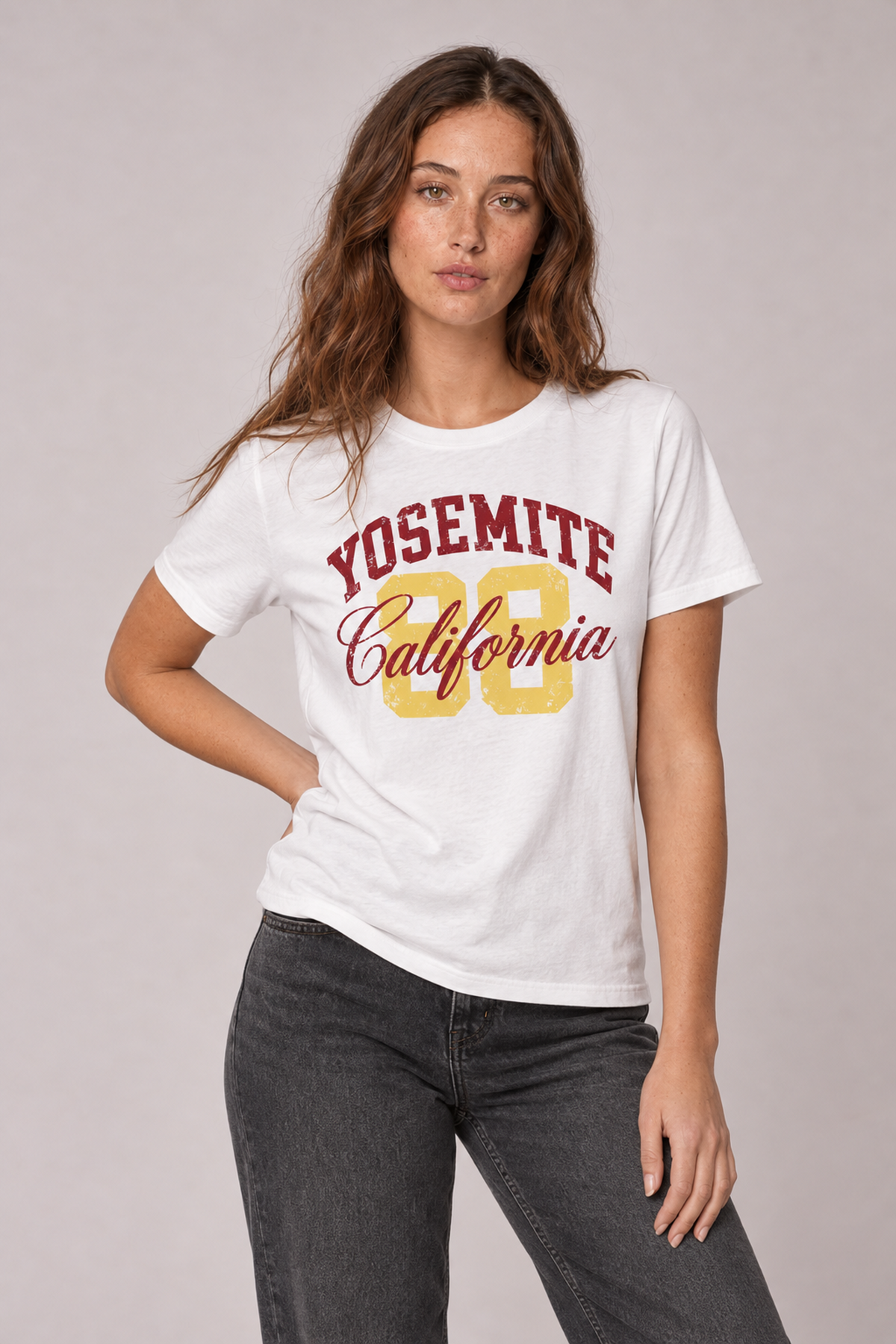 Yosemite California 88 Graphic Tee – Vintage Collegiate Varsity Shirt