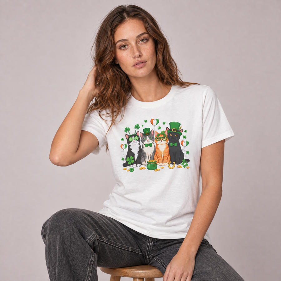 St. Patrick's Day Cat Trio T-Shirt