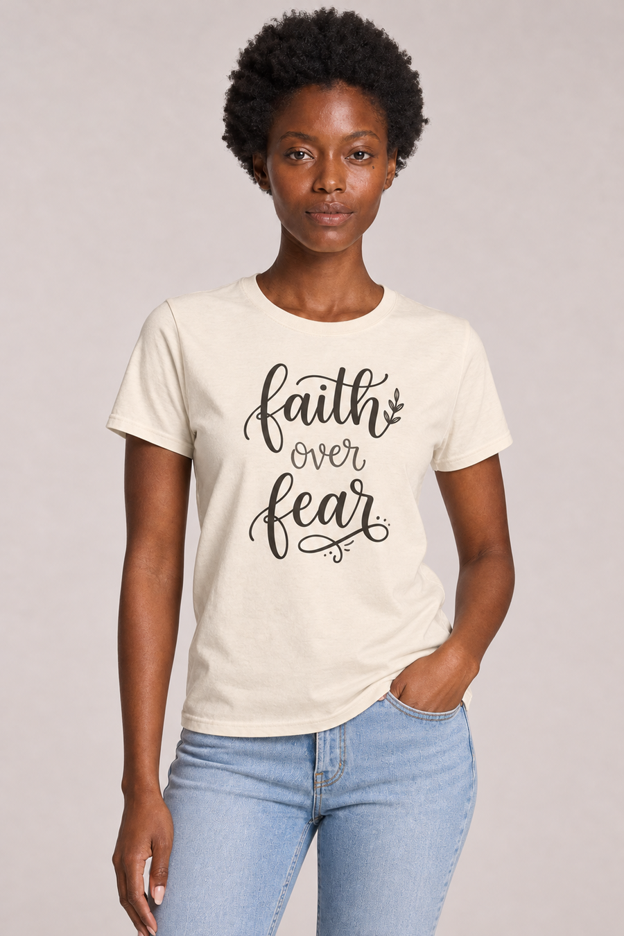 Faith Over Fear Christian Graphic Tee