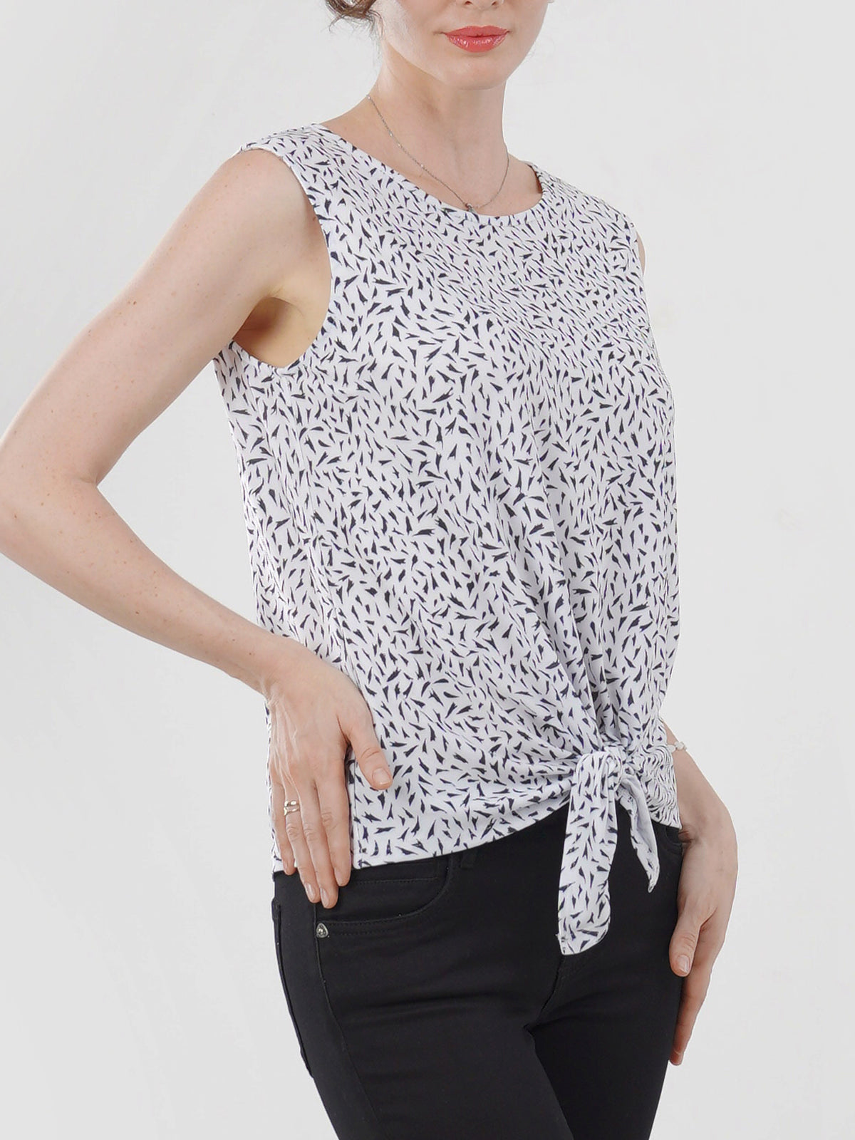 Tie Waist Sleeveless Top