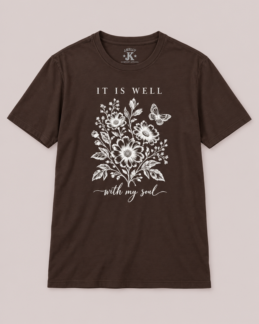 “It Is Well with My Soul” Floral Faith T-Shirt