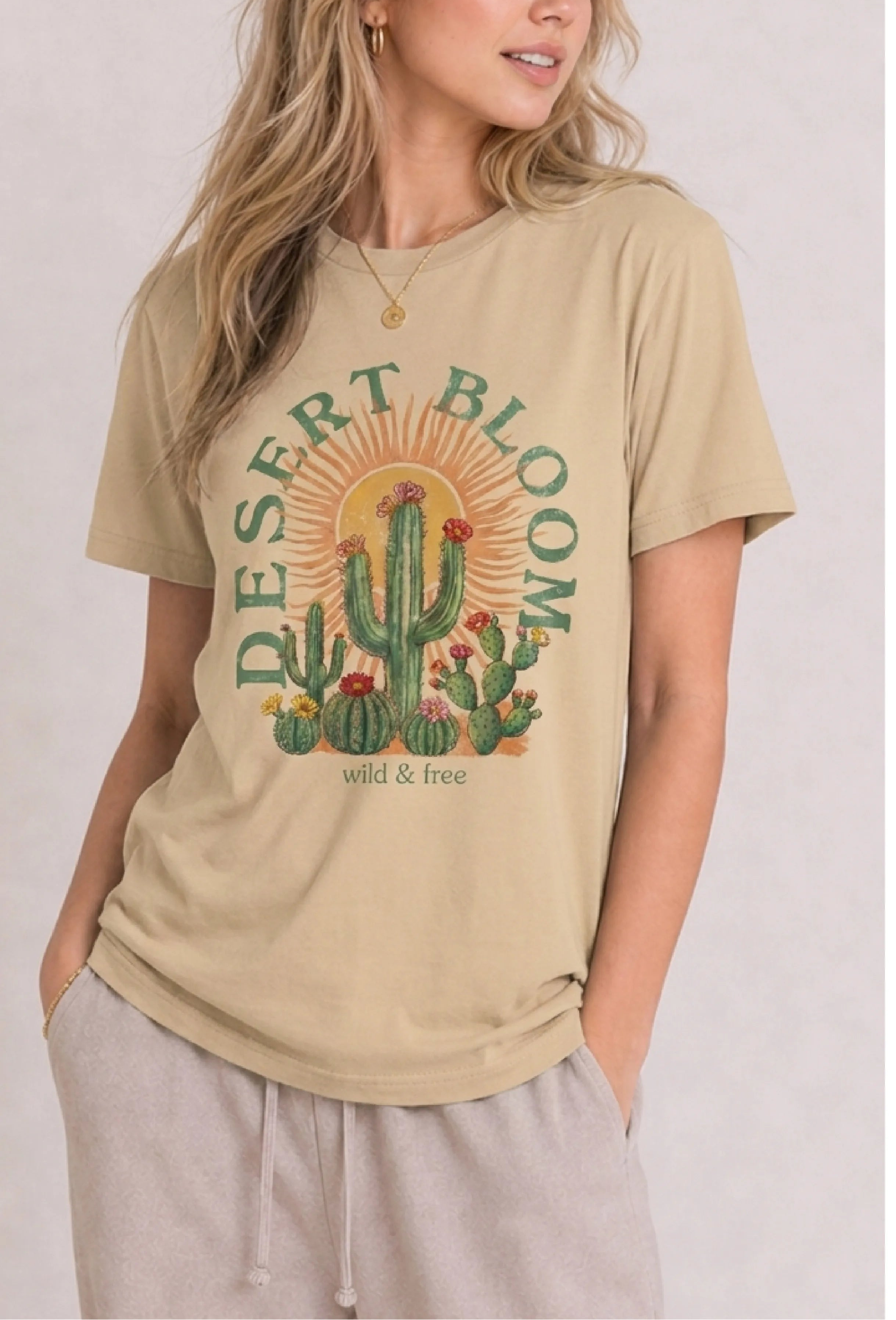 Desert Bloom Beige Tee
